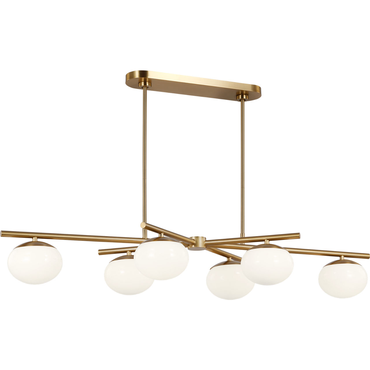 ED Ellen DeGeneres Lune 6 Light 49.63 inch Burnished Brass Linear Chandelier Ceiling Light