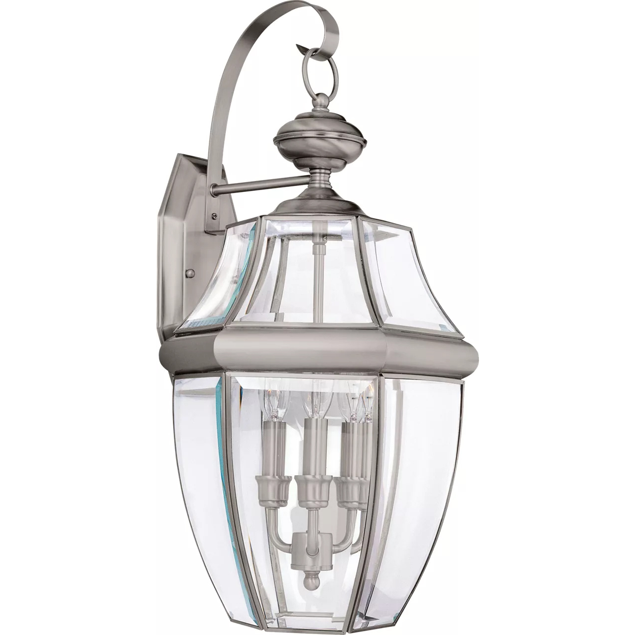 Lancaster 3 Light 23 inch Antique Brushed Nickel Outdoor Wall Lantern