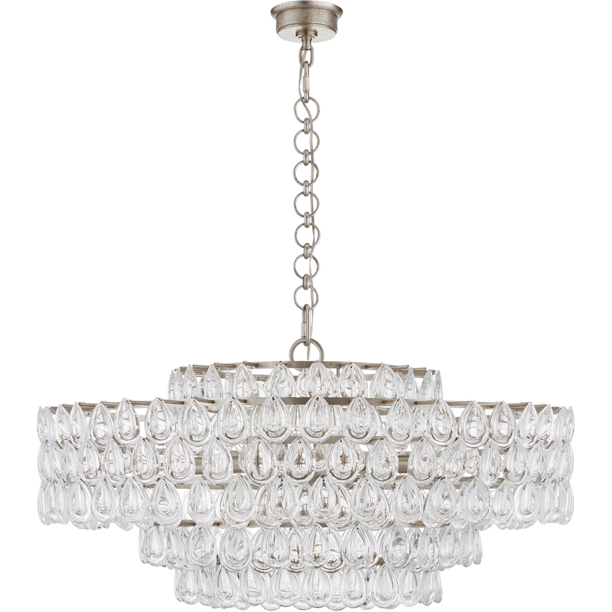 AERIN Liscia 12 Light 36 inch Burnished Silver Leaf Chandelier Ceiling Light, Large