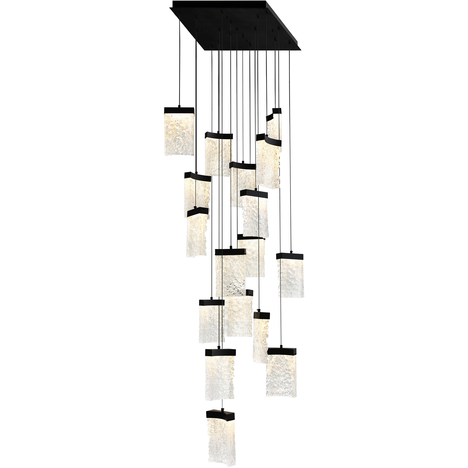 Lava LED 24 inch Black Chandelier Ceiling Light