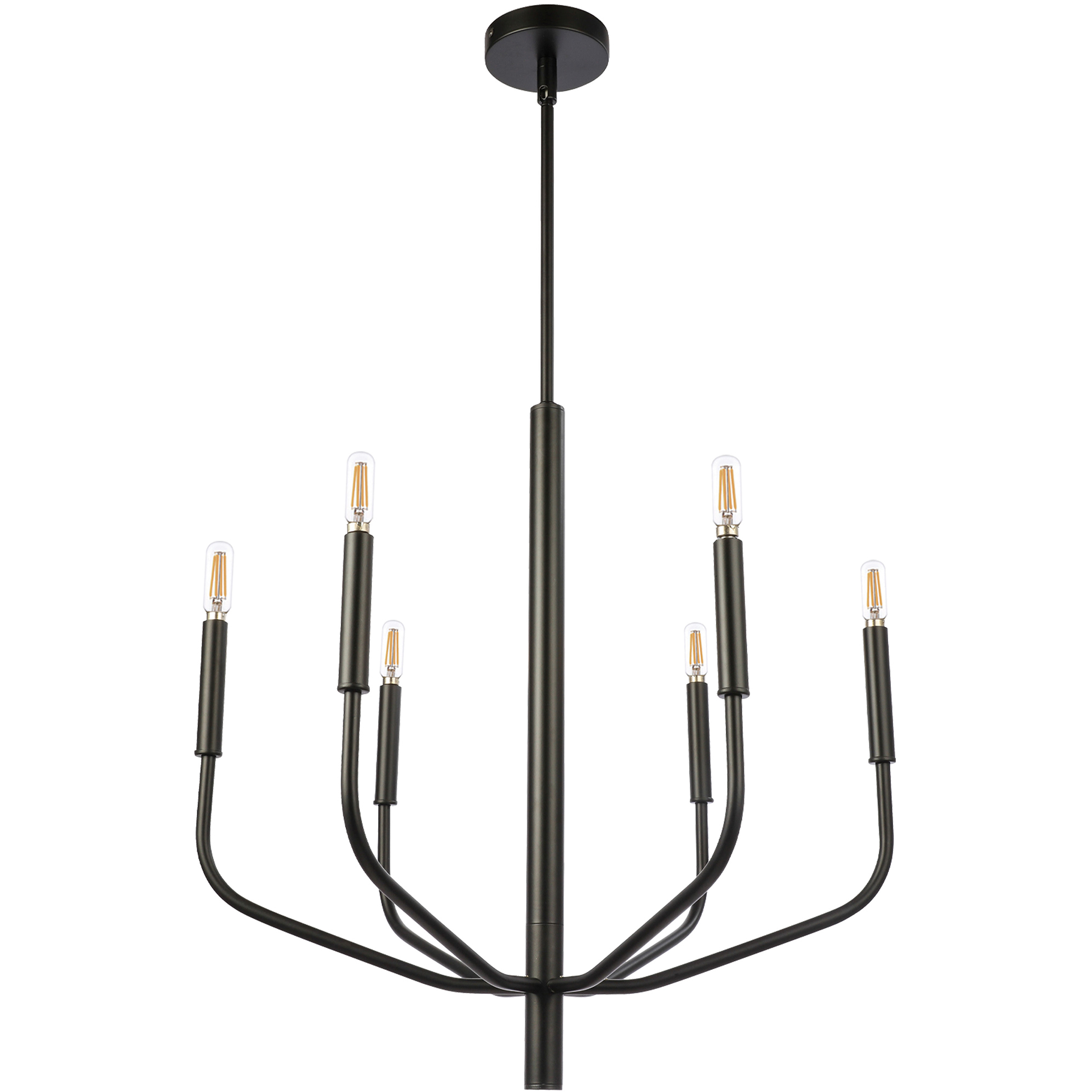 Eleanor 6 Light 24 inch Matte Black Chandelier Ceiling Light
