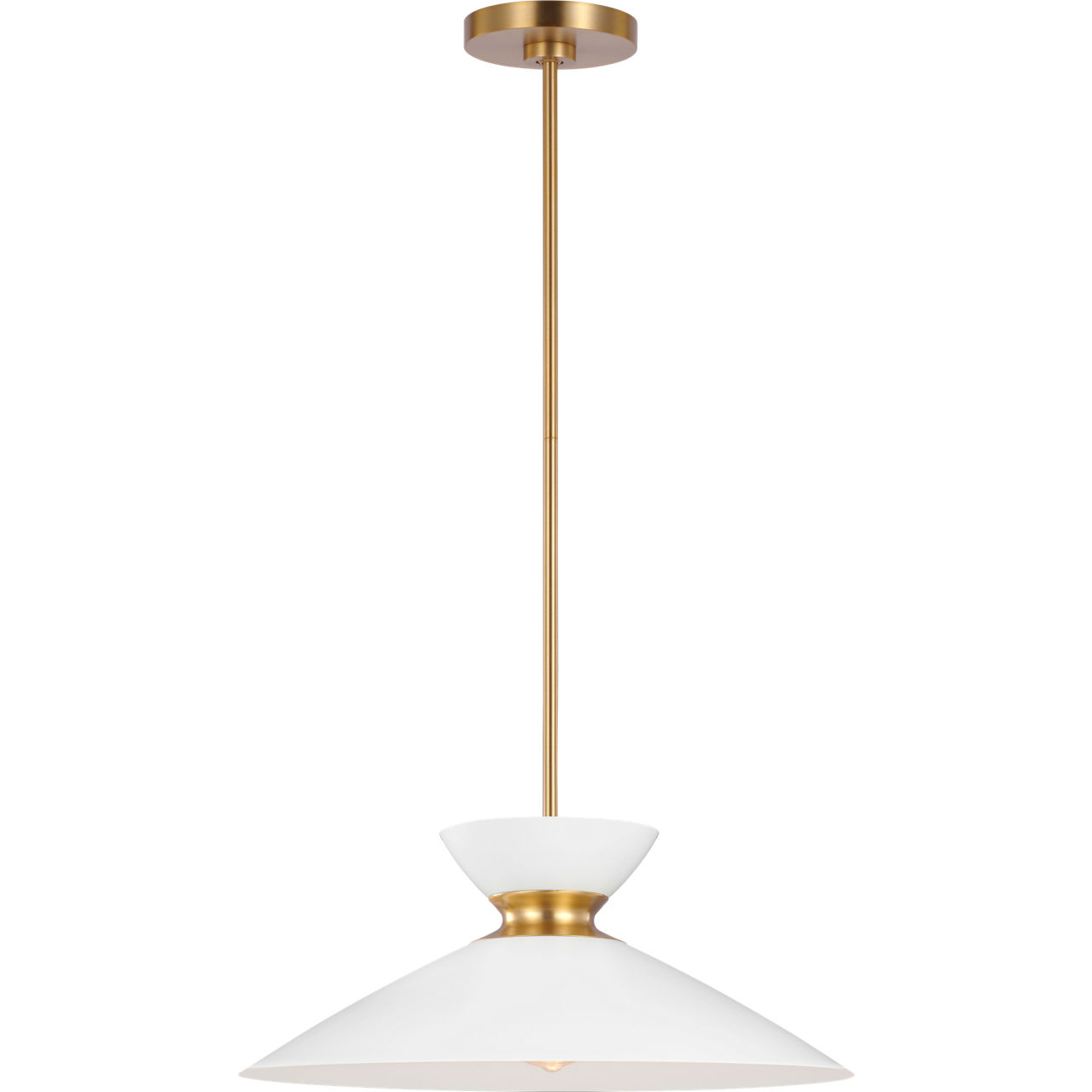 ED Ellen DeGeneres Heath 1 Light 18.5 inch Matte White and Burnished Brass Pendant Ceiling Light in Burnished Brass / Matte White