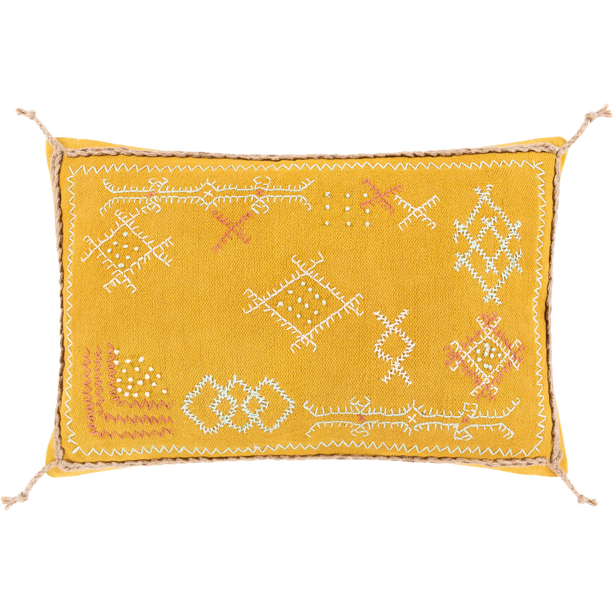 Sambramba 20 X 13 inch Mustard/Burnt Orange/Pale Blue/White/Camel Pillow Kit, Lumbar