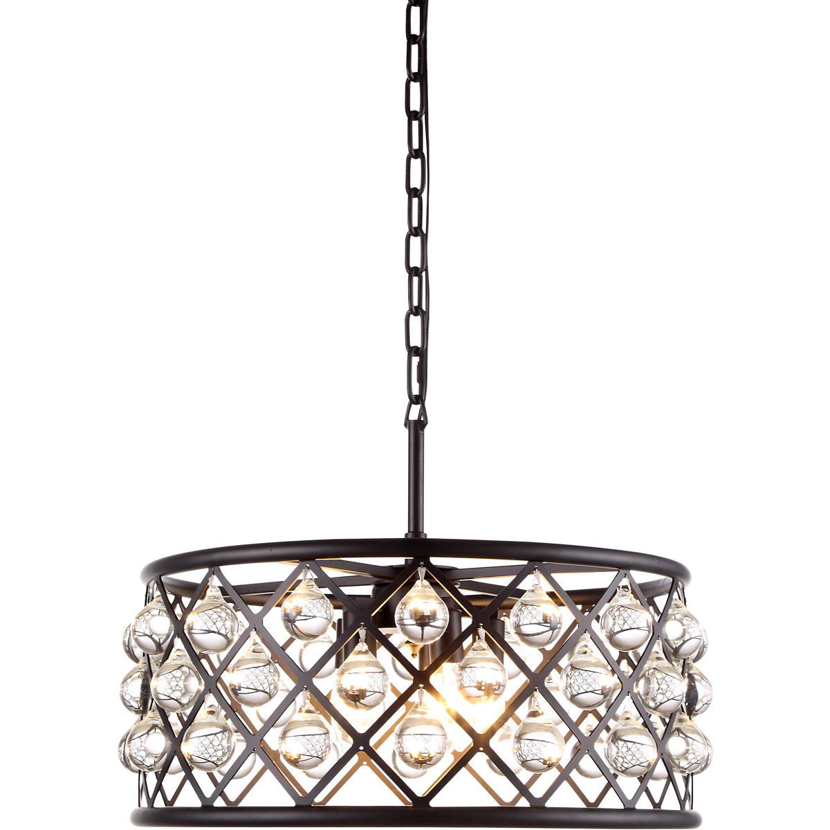 Madison 5 Light 20 inch Matte Black Pendant Ceiling Light, Urban Classic