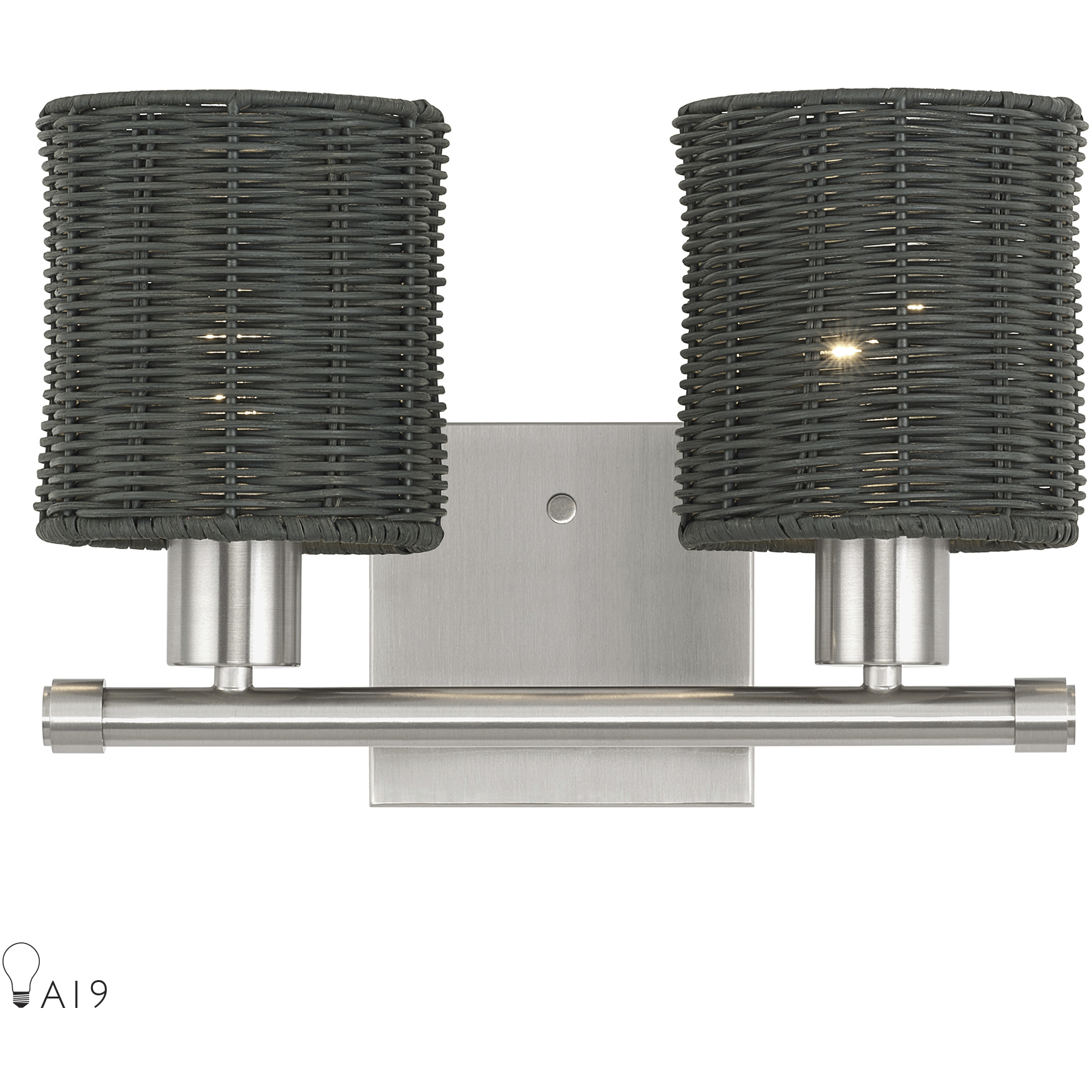 Weavington 2 Light 14 inch Brushed Nickel Vanity Sconce Wall Light