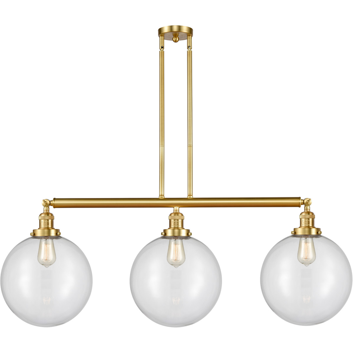Franklin Restoration XX-Large Beacon LED 44 inch Satin Gold Island Light Ceiling Light in Clear Glass, Franklin Restoration