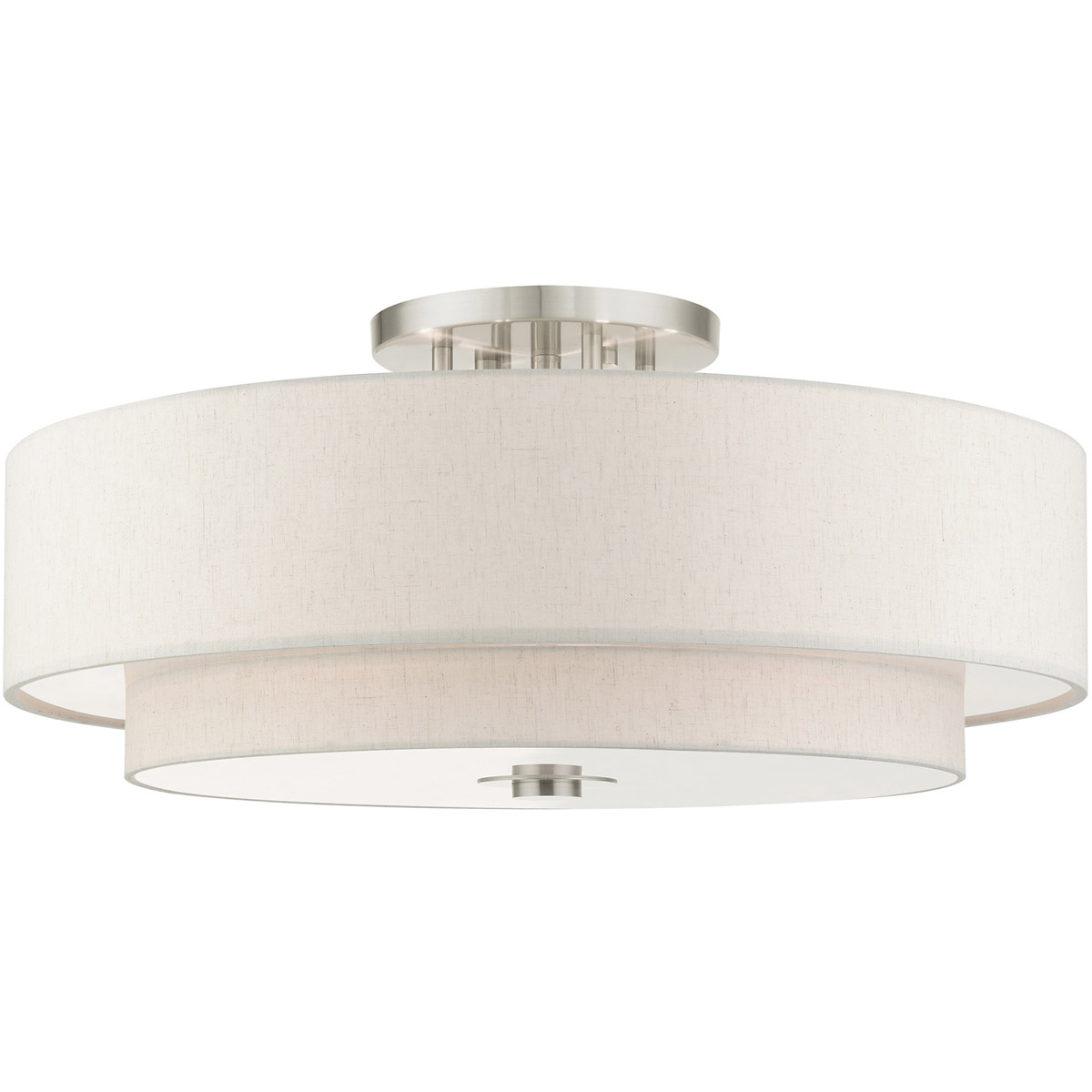 Meridian 6 Light 30 inch Brushed Nickel Semi Flush Ceiling Light