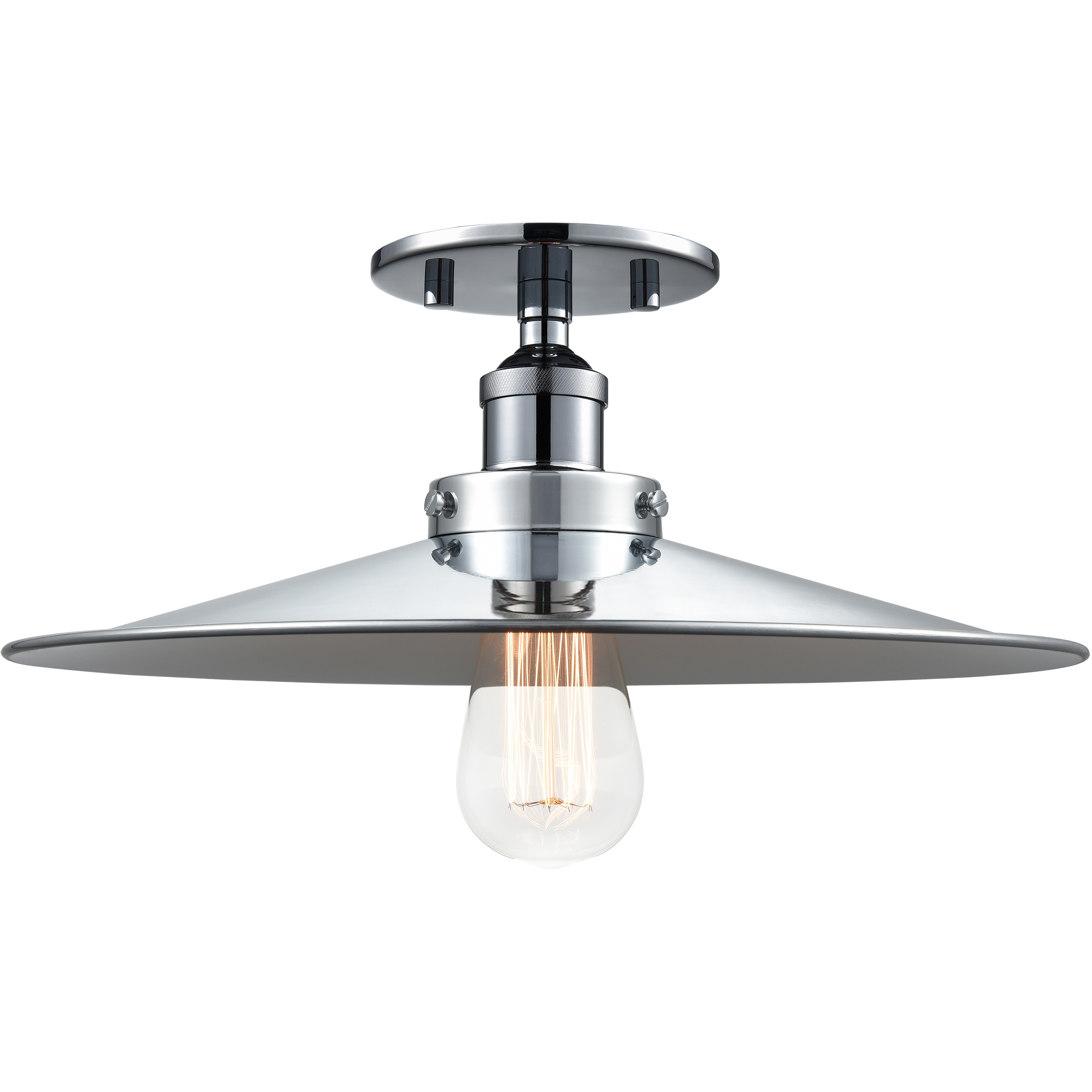 Bulstrode's 1 Light 14 inch Chrome Flush Mount Ceiling Light