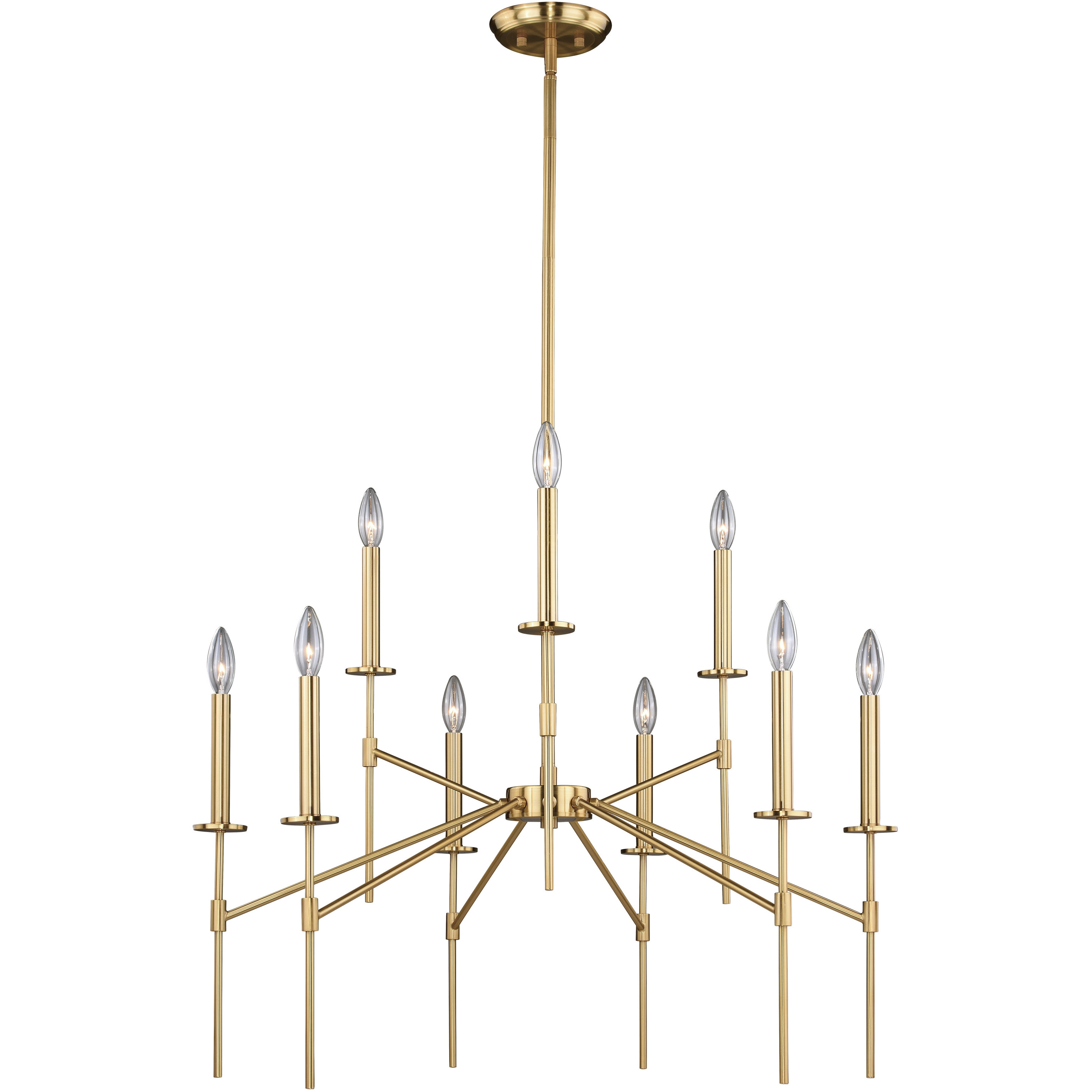 Kedzie LED 32 inch Natural Brass Chandelier Ceiling Light