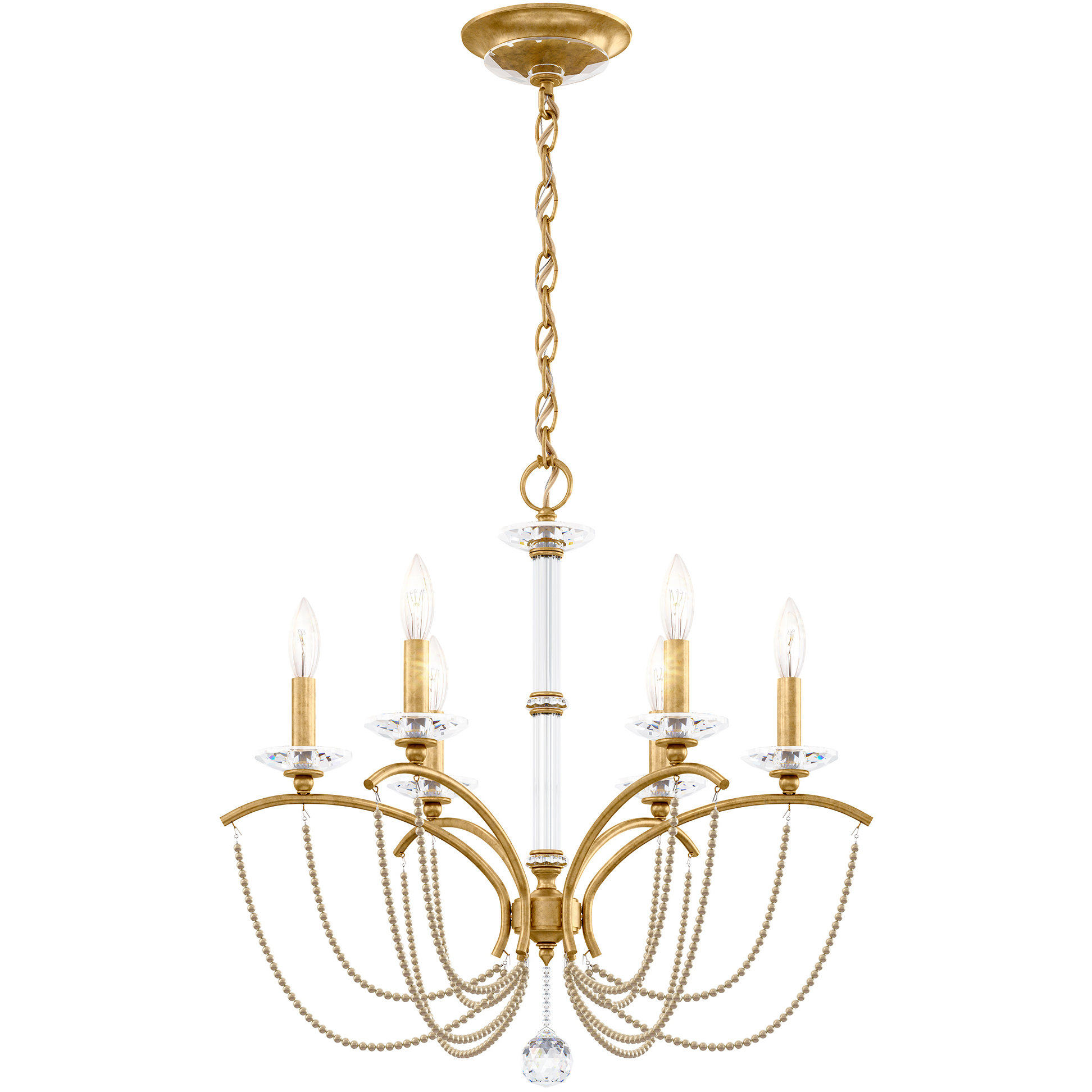 Priscilla 6 Light Heirloom Gold Chandelier Ceiling Light in Bronze Pearl, Adjustable Height