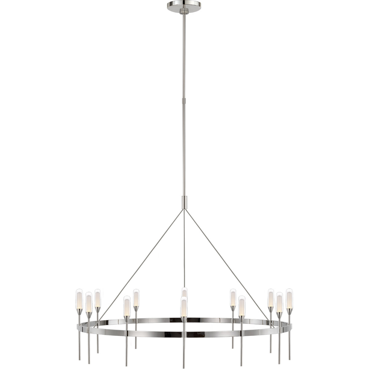 Peter Bristol Overture LED 39 inch Polished Nickel Ring Chandelier Ceiling Light, XL