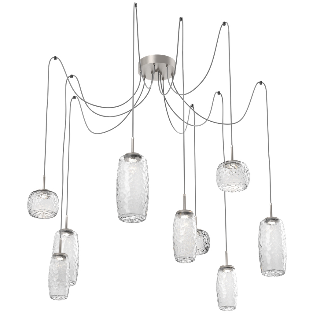Vessel LED 15.2 inch Metallic Beige Silver Swag Multi-Pendant Ceiling Light in Clear, 2700K LED