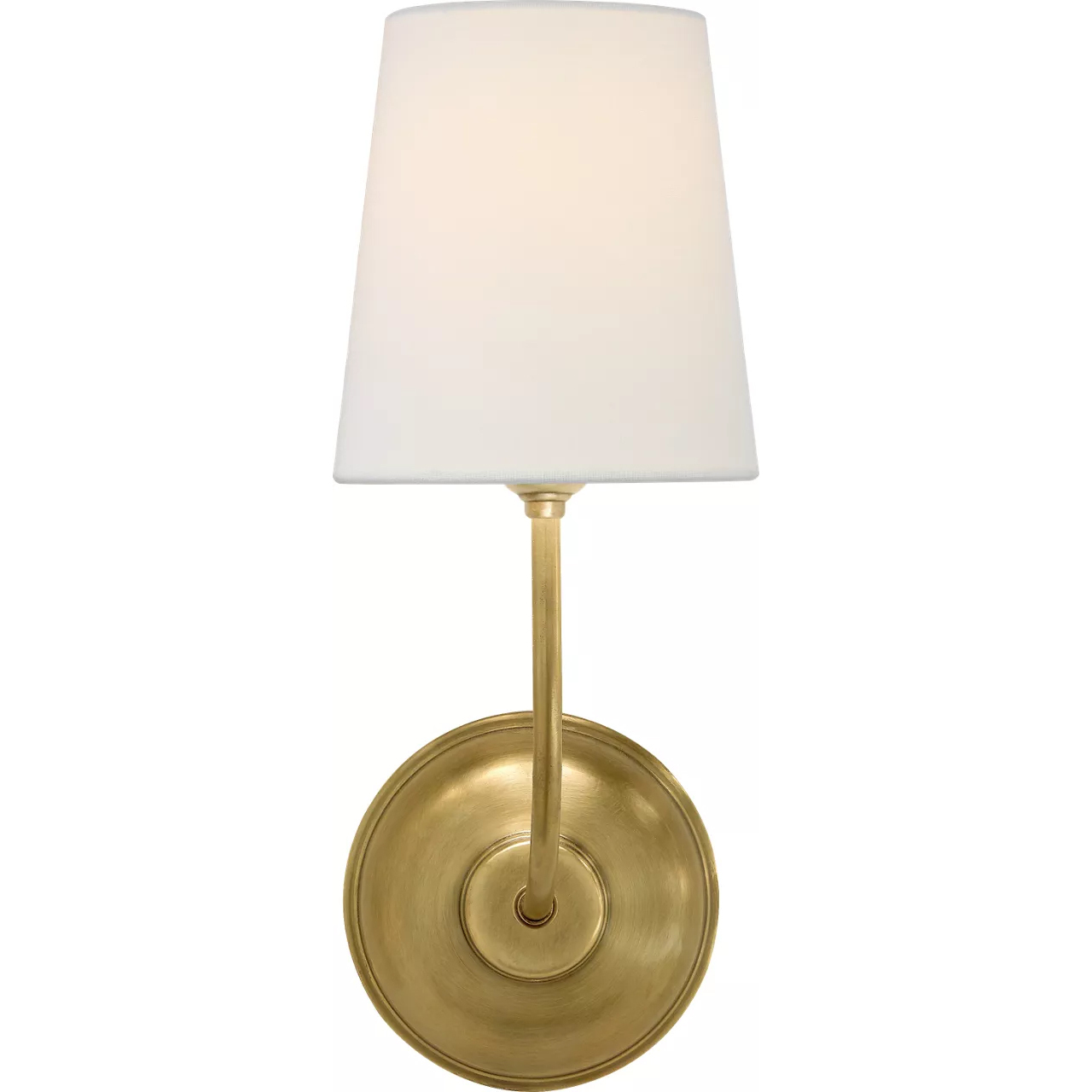 Thomas O'Brien Vendome 1 Light 5.5 inch Hand-Rubbed Antique Brass Single Sconce Wall Light in Linen