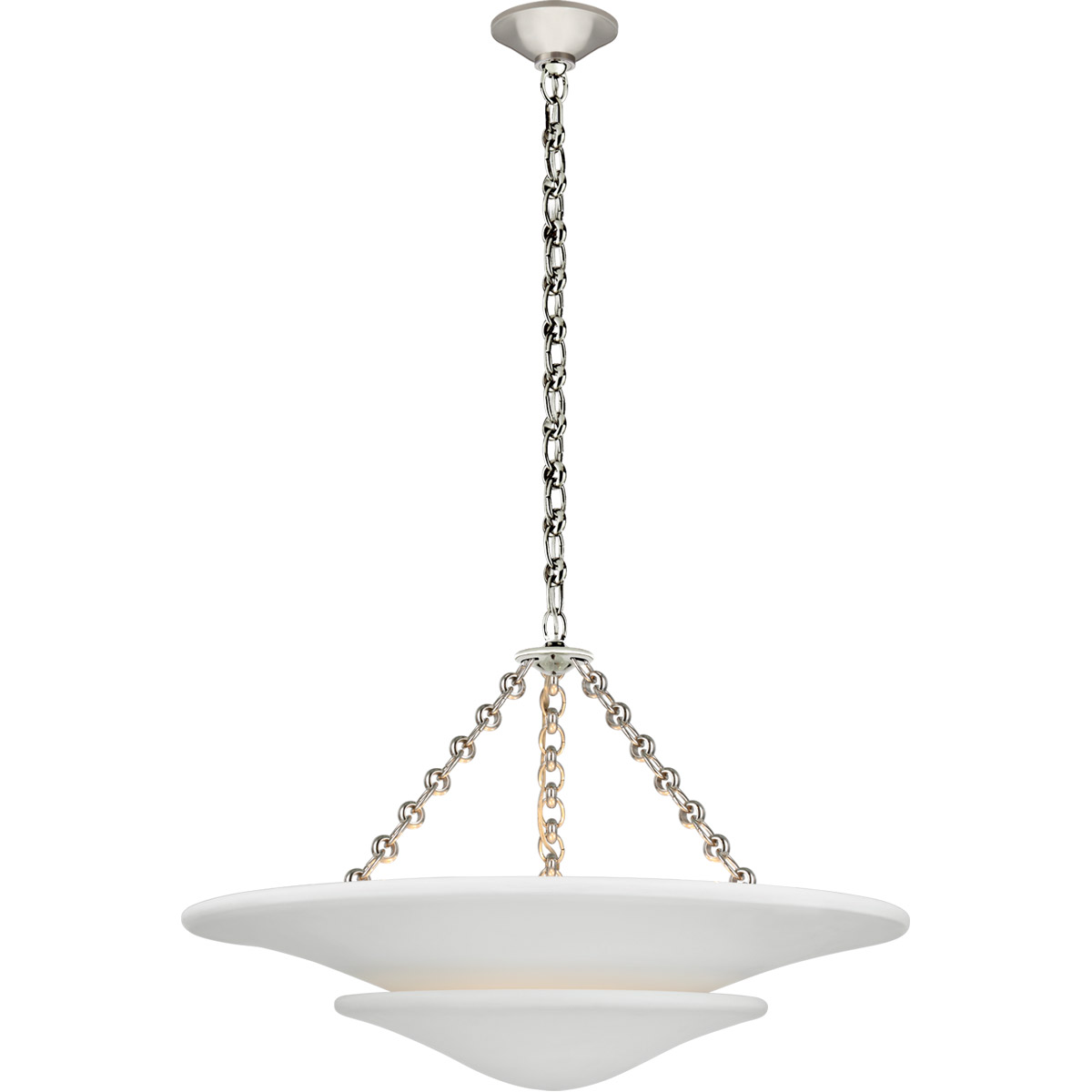 AERIN Mollino LED 25 inch Polished Nickel Tiered Chandelier Ceiling Light, Medium