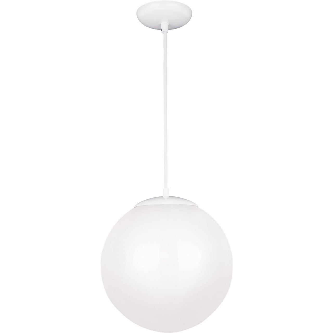 Leo - Hanging Globe 1 Light 14 inch White Pendant Ceiling Light