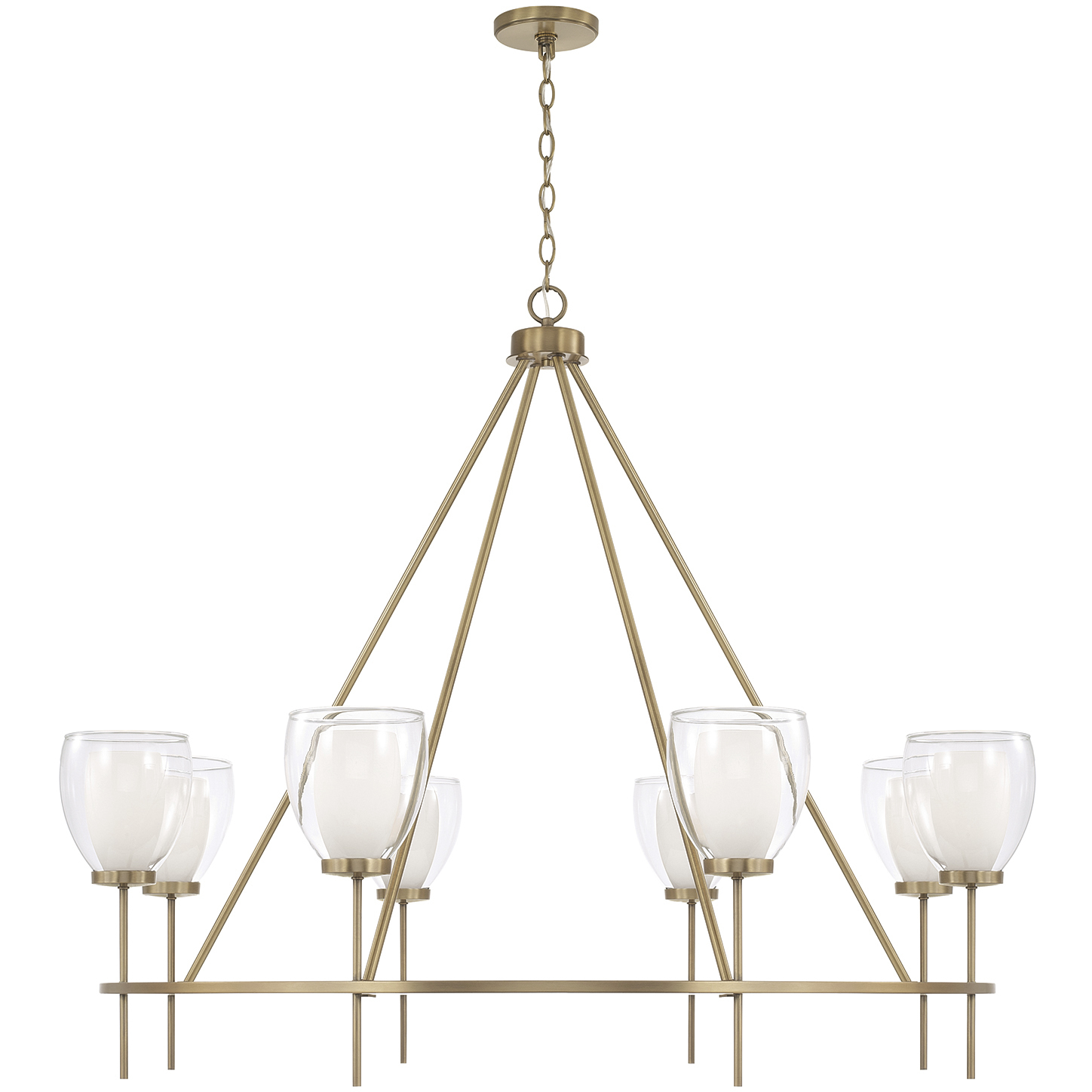 Joss 8 Light 45.5 inch Aged Brass Chandelier Ceiling Light