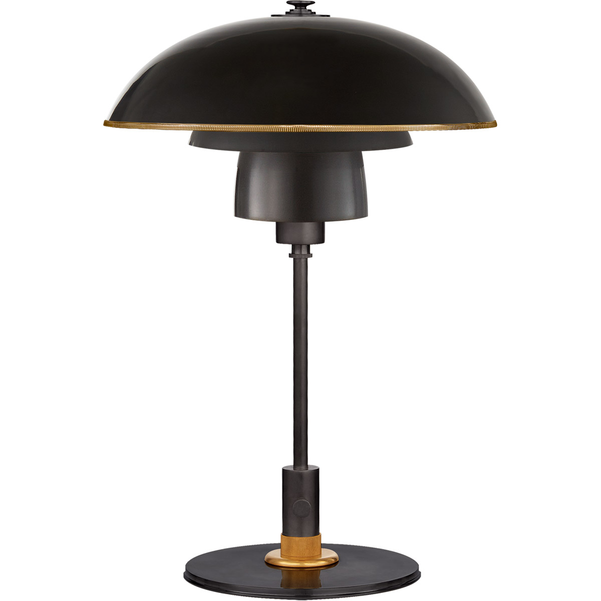 Thomas O'Brien Whitman 19 inch 60 watt Bronze and Hand-Rubbed Antique Brass Desk Lamp Portable Light