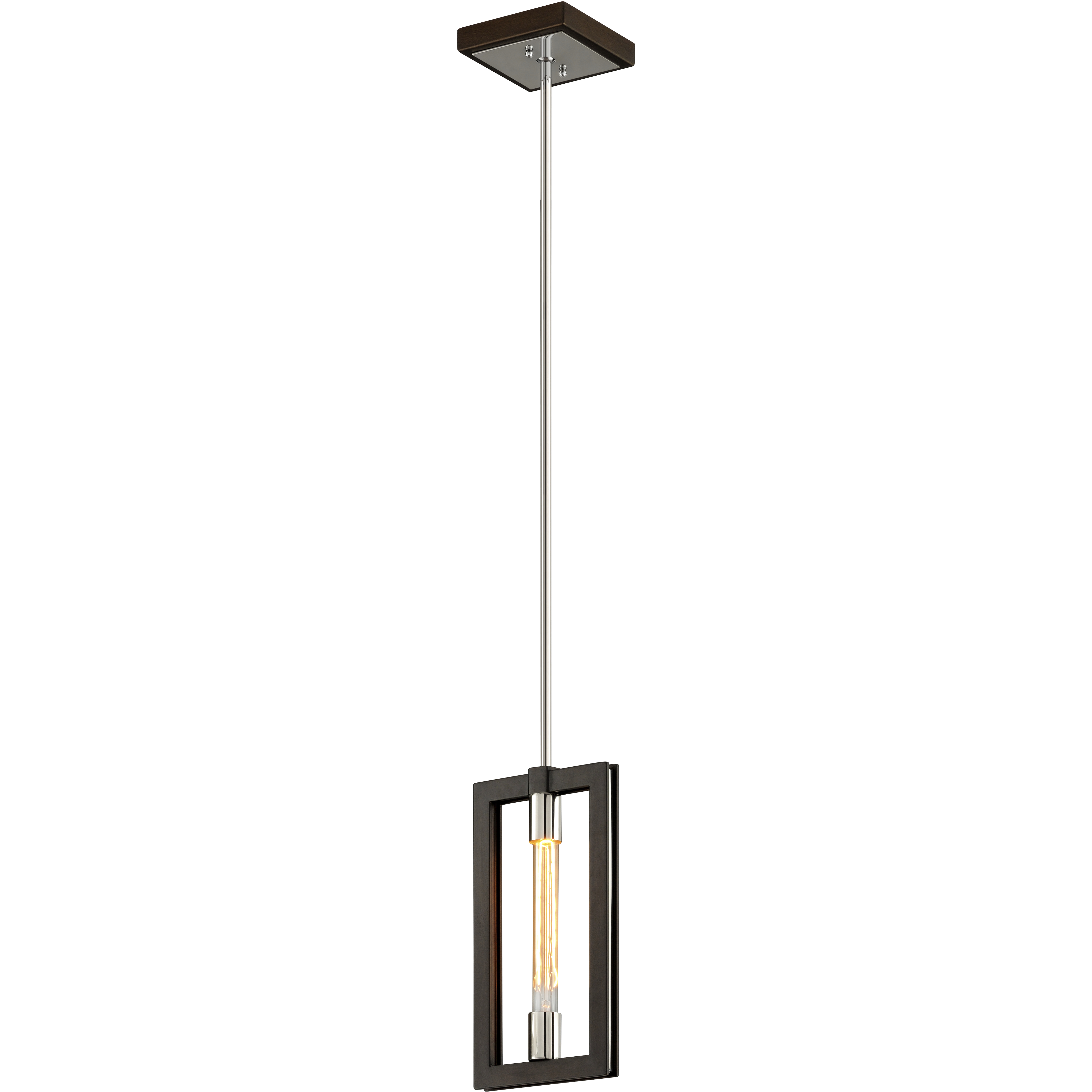 Enigma 1 Light 7.75 inch Bronze With Polished Stainless Pendant Ceiling Light