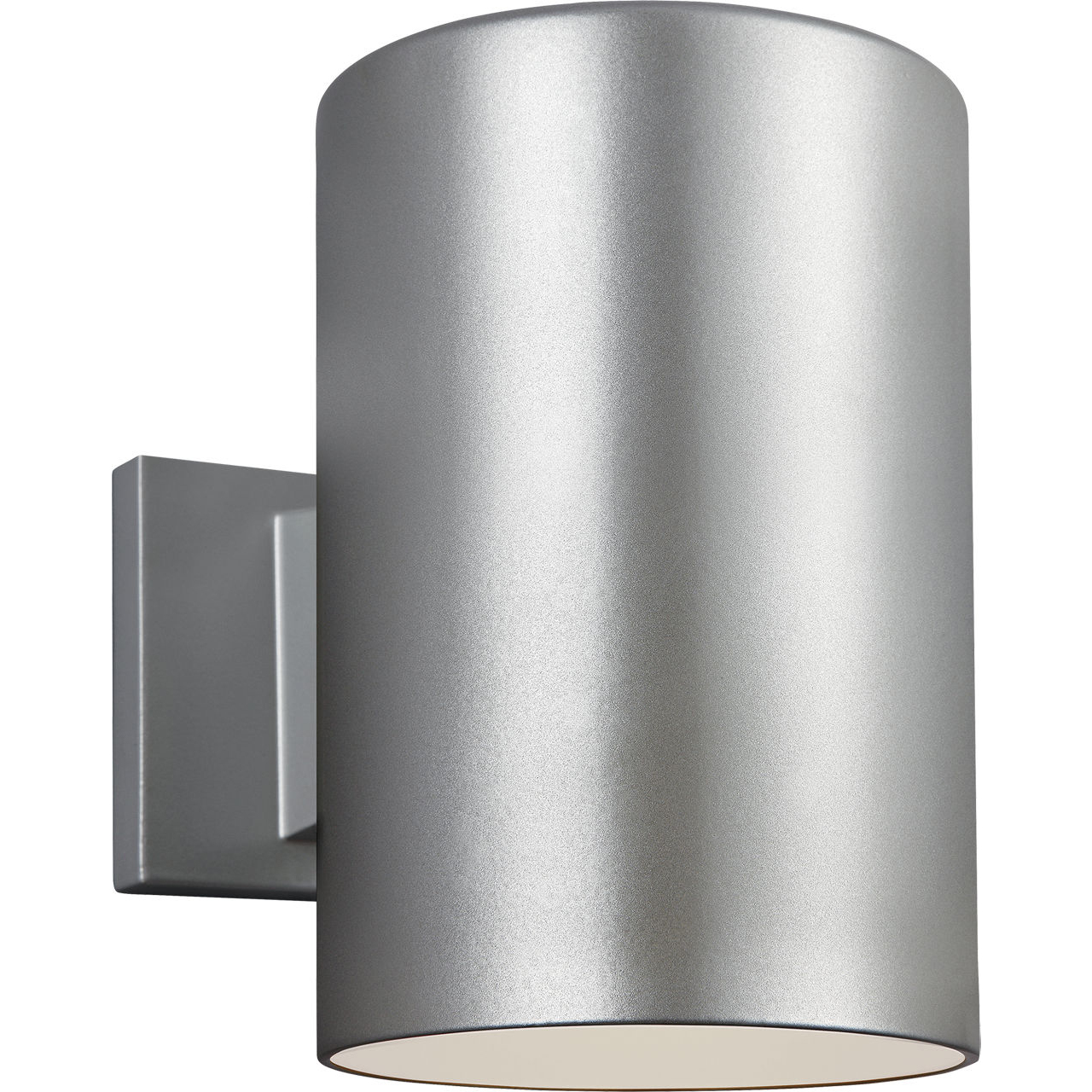 Outdoor Cylinders LED 9 inch Painted Brushed Nickel Outdoor Wall Lantern