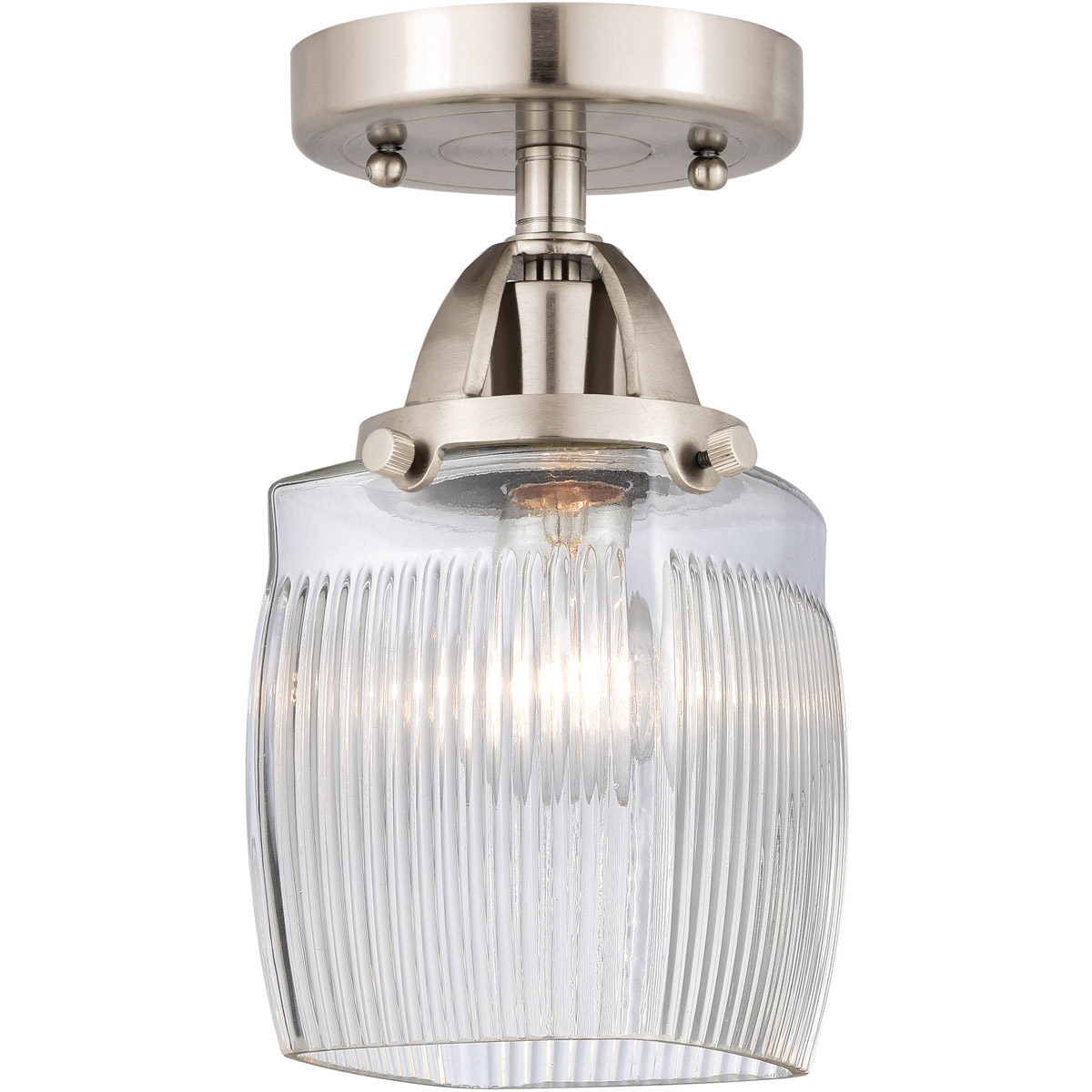 Nouveau 2 Colton 1 Light 6 inch Brushed Satin Nickel Semi-Flush Mount Ceiling Light