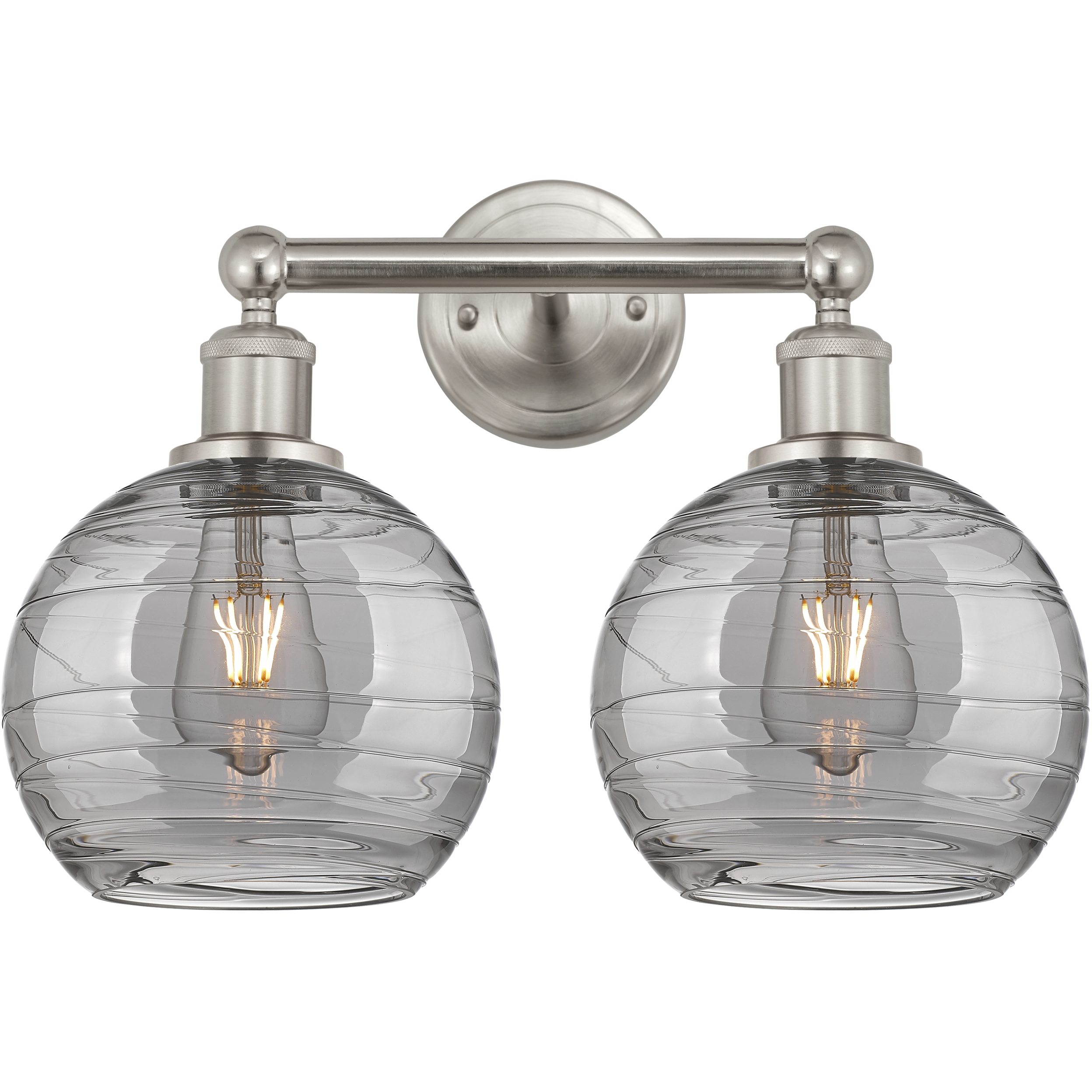 Edison Athens Deco Swirl 2 Light 17 inch Satin Nickel Bath Vanity Light Wall Light