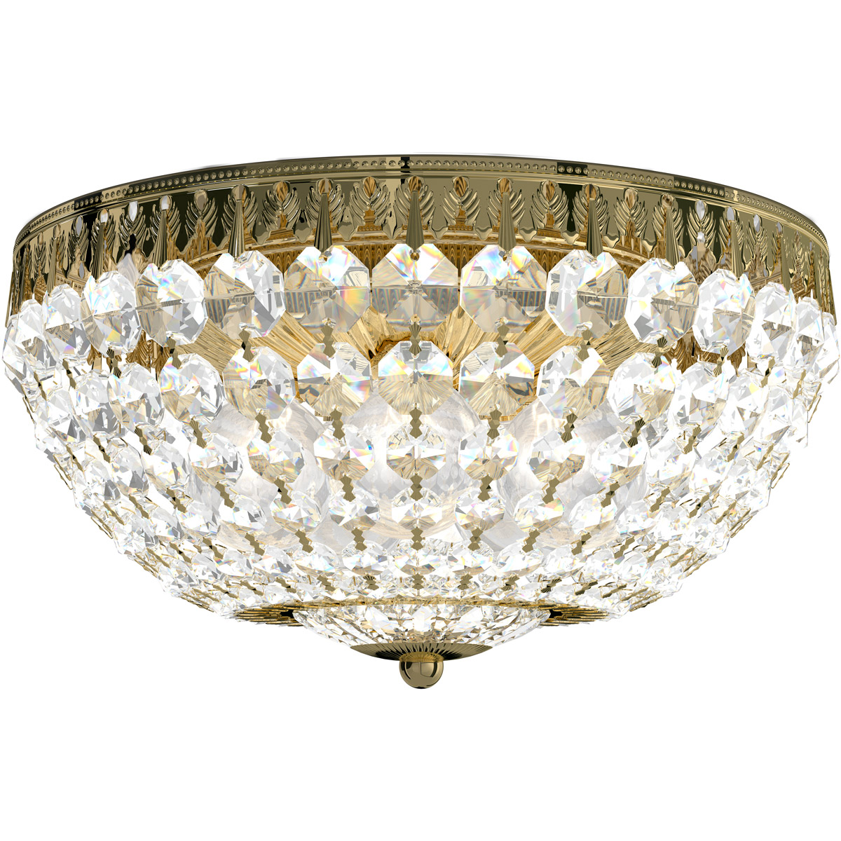 Petit Crystal 5 Light Aurelia Flush Mount Ceiling Light in Optic