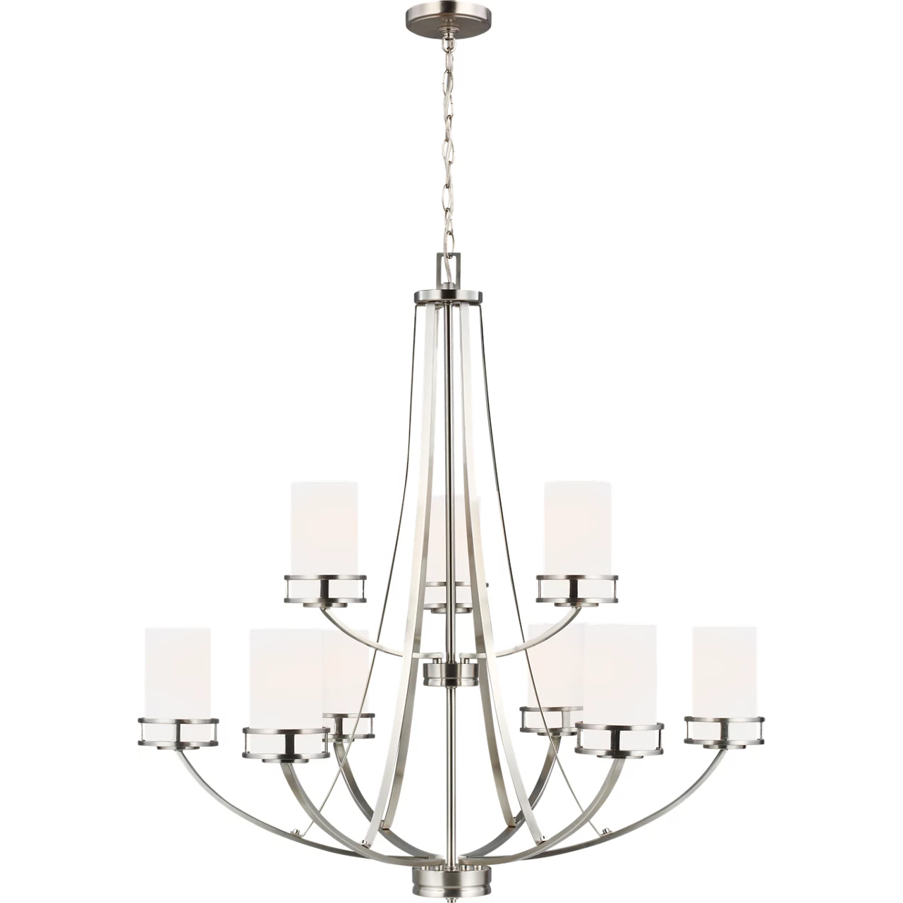 Robie 9 Light 33 inch Brushed Nickel Chandelier Ceiling Light