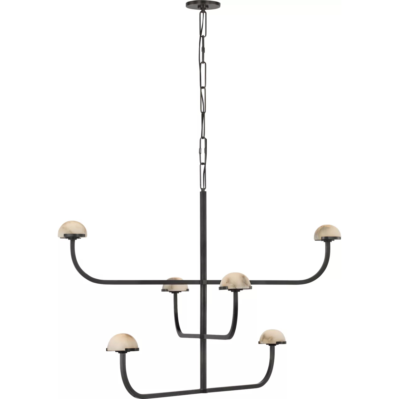 Kelly Wearstler Pedra LED 40.75 inch Bronze Three Tier Shallow Chandelier Ceiling Light