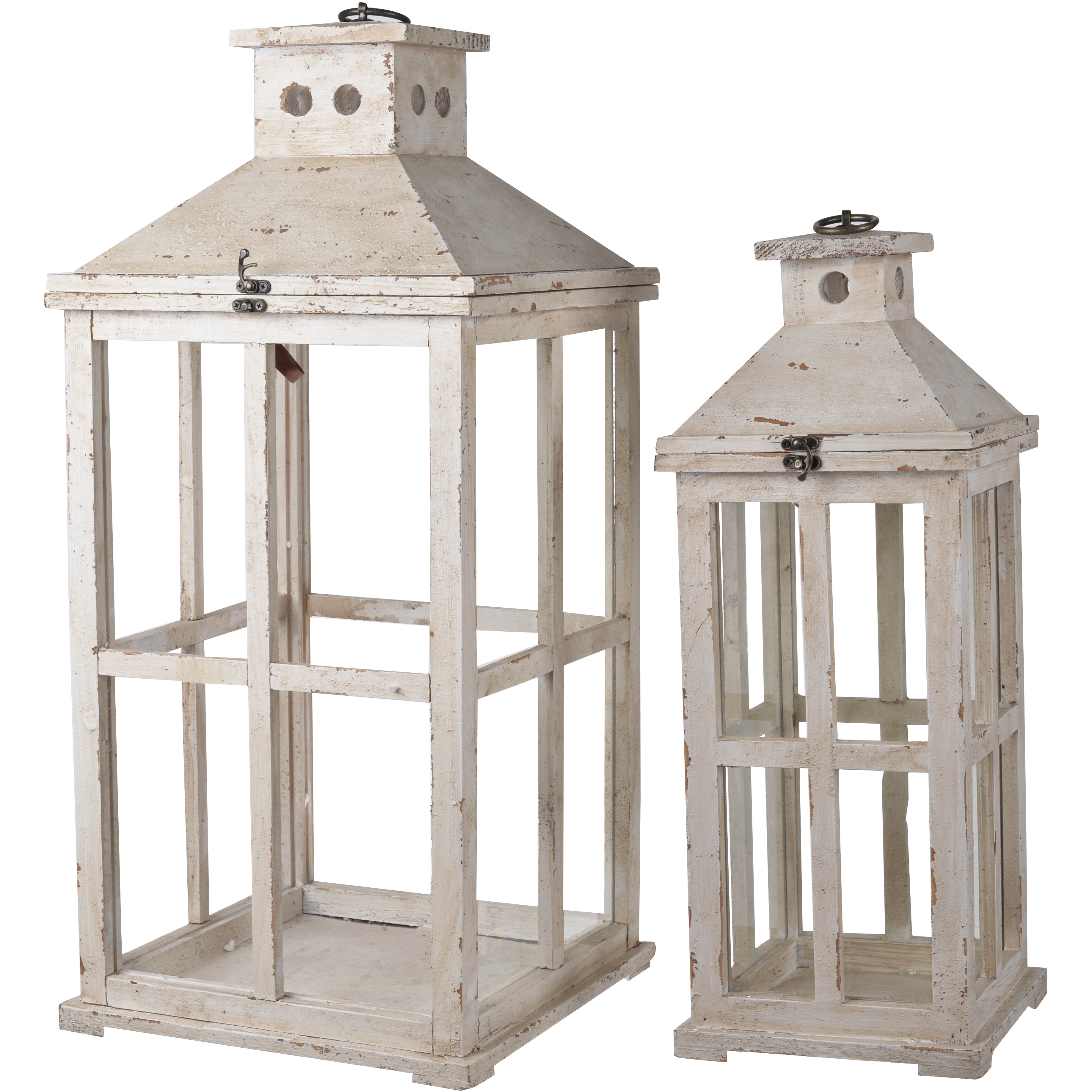 Reed 11.5 inch White Lantern, Set of 2