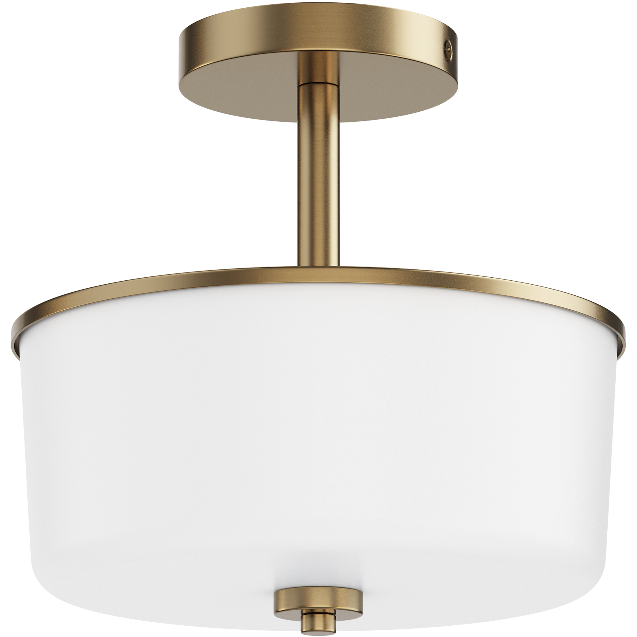 Fuller 2 Light 10.75 inch Natural Aged Brass Flush Mount Ceiling Light in White