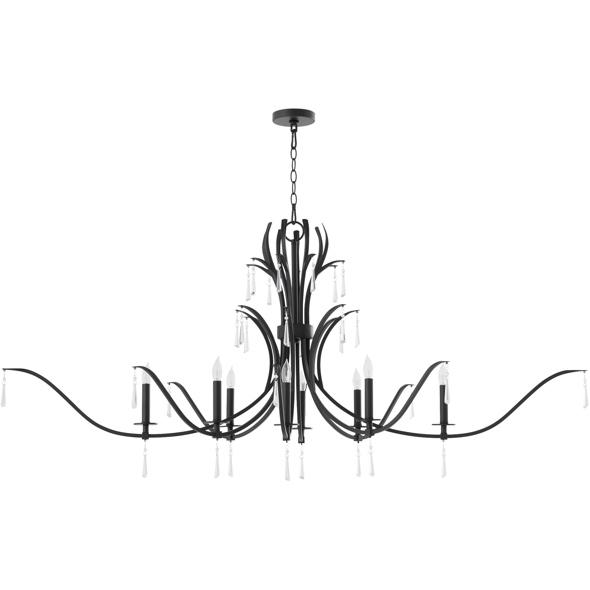 Majesty 8 Light 32 inch Matte Black Chandelier Ceiling Light