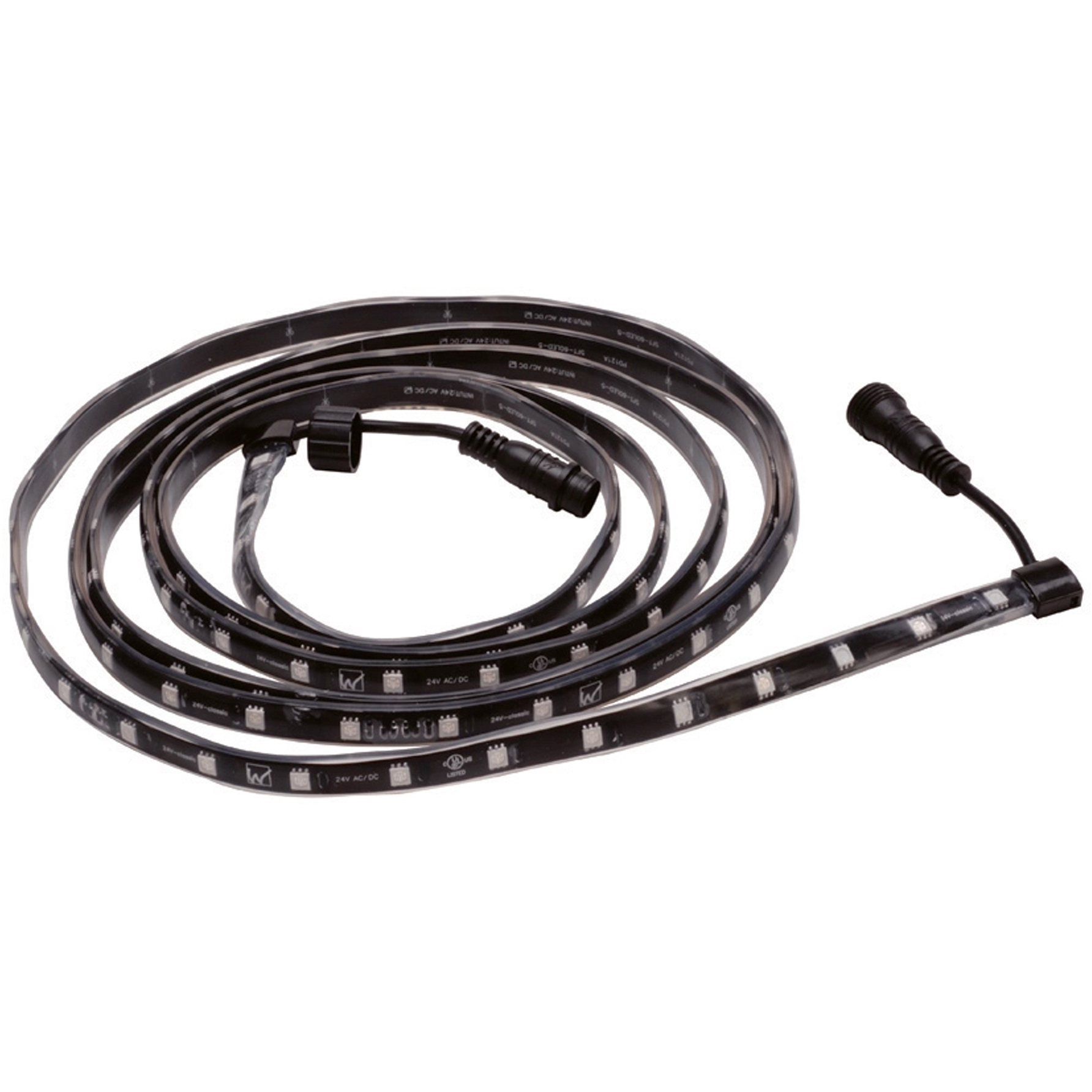 InvisiLED Outdoor Submersible RGB 24 LED 120 inch Black Outdoor LED 24V Strip Light in 10ft Strip, WAC Lighting