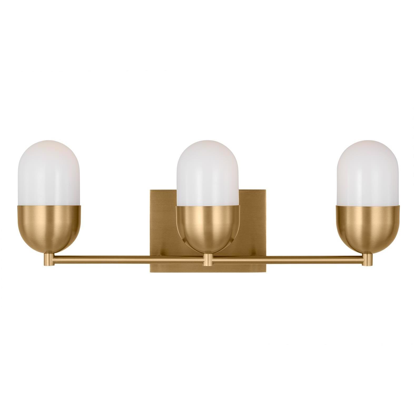 Drew & Jonathan Scott Foster 3 Light 21.63 inch Satin Brass Vanity Light Wall Light