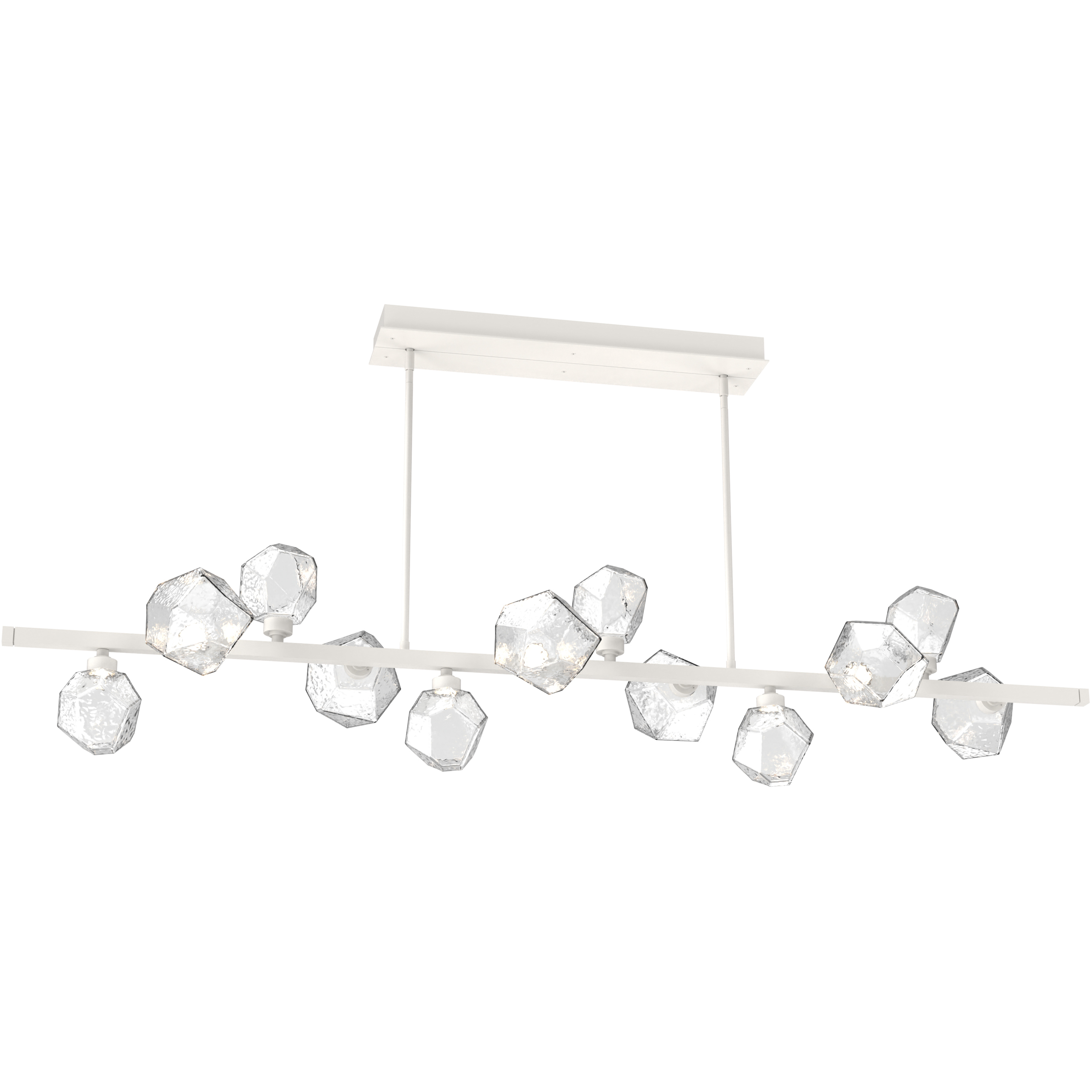 Gem LED 72 inch Salt White Chandelier Ceiling Light in Clear, 2700K LED, Twisted Branch