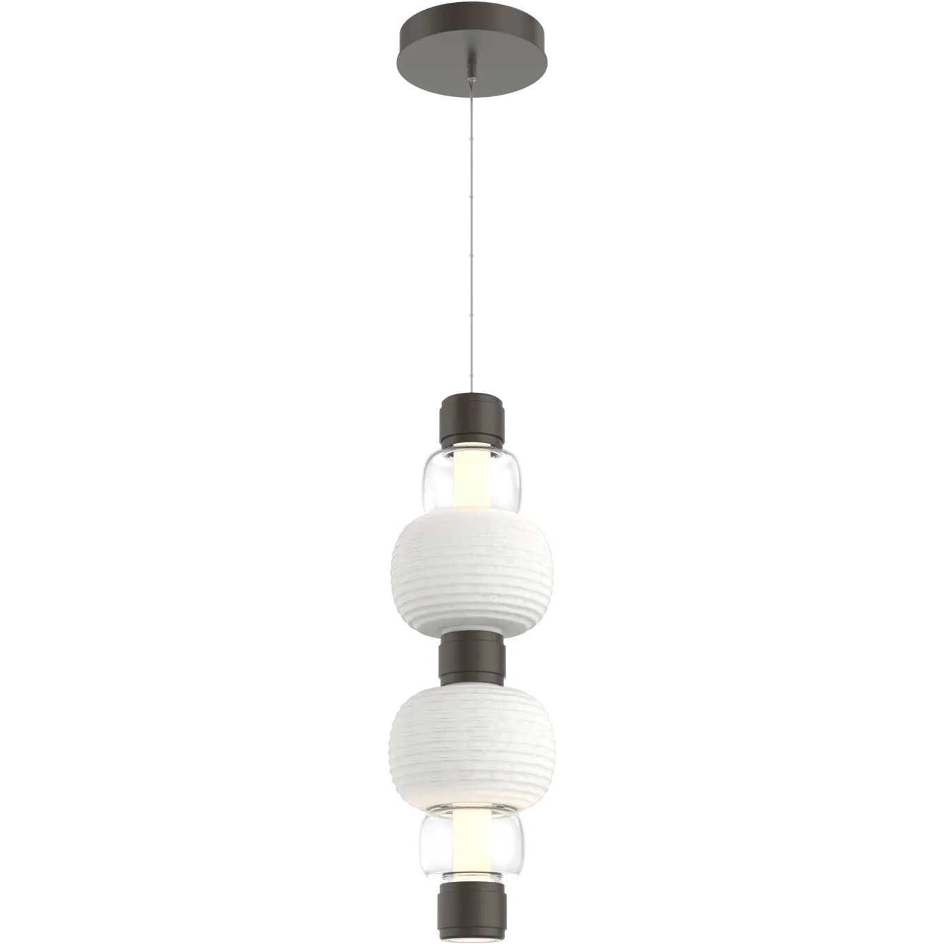 Torno Mandrel LED Flat Bronze with Chalk Double Pendant Ceiling Light