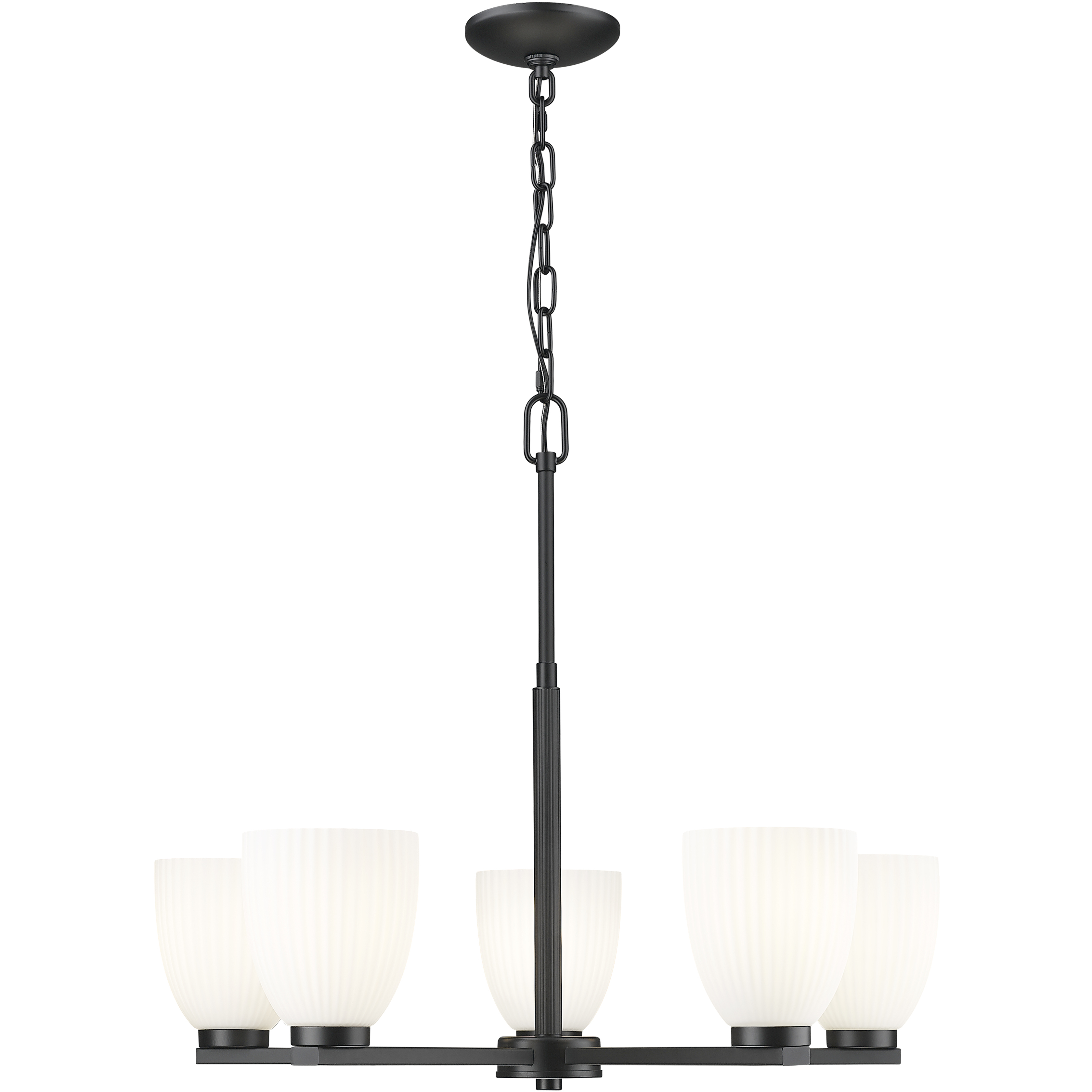 Naya 5 Light 25.25 inch Matte Black Chandelier Ceiling Light