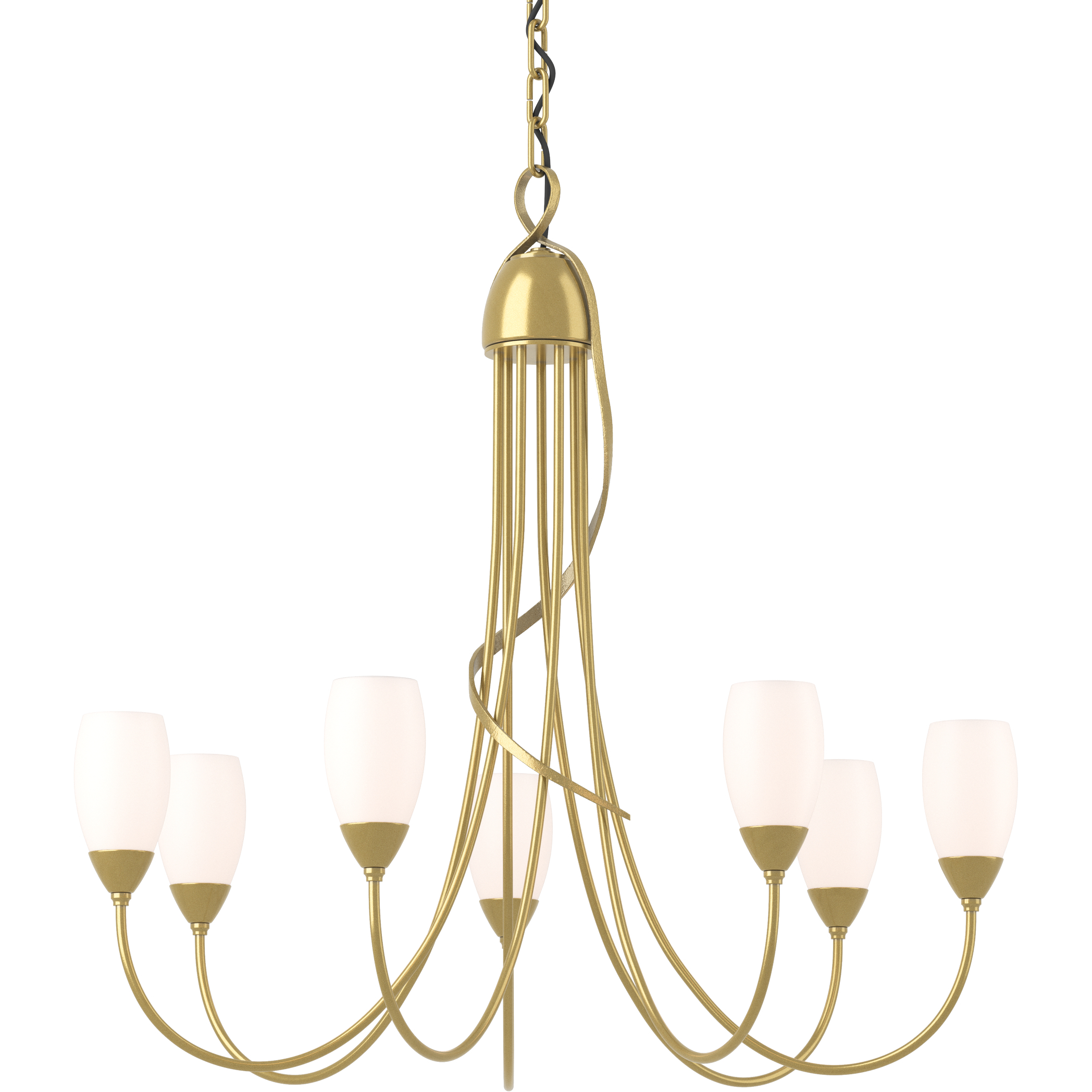 Flora 7 Light 24.9 inch Modern Brass Chandelier Ceiling Light