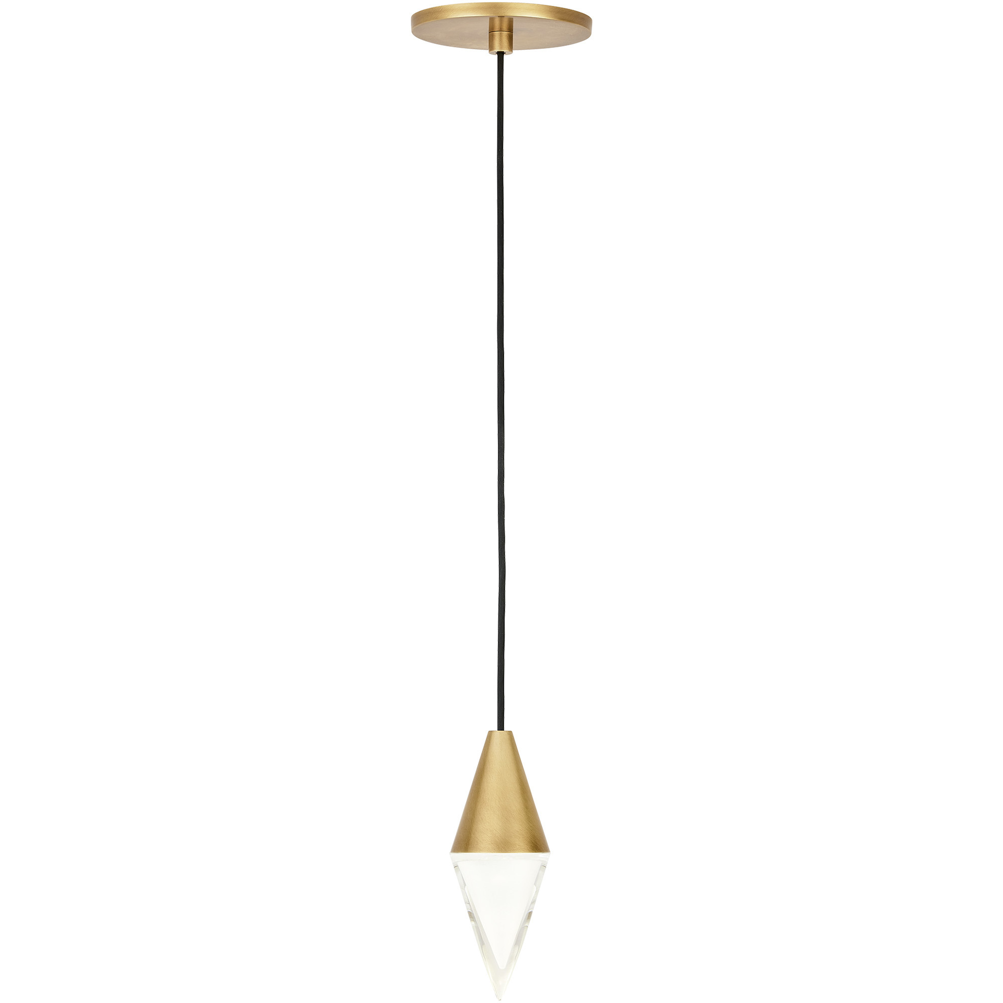 Sean Lavin Turret LED Natural Brass Pendant Ceiling Light, Integrated LED