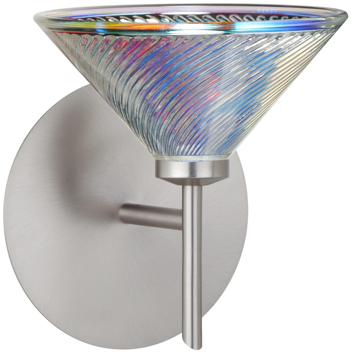 Kona 1 Light 6 inch Satin Nickel Mini Sconce Wall Light in Halogen
