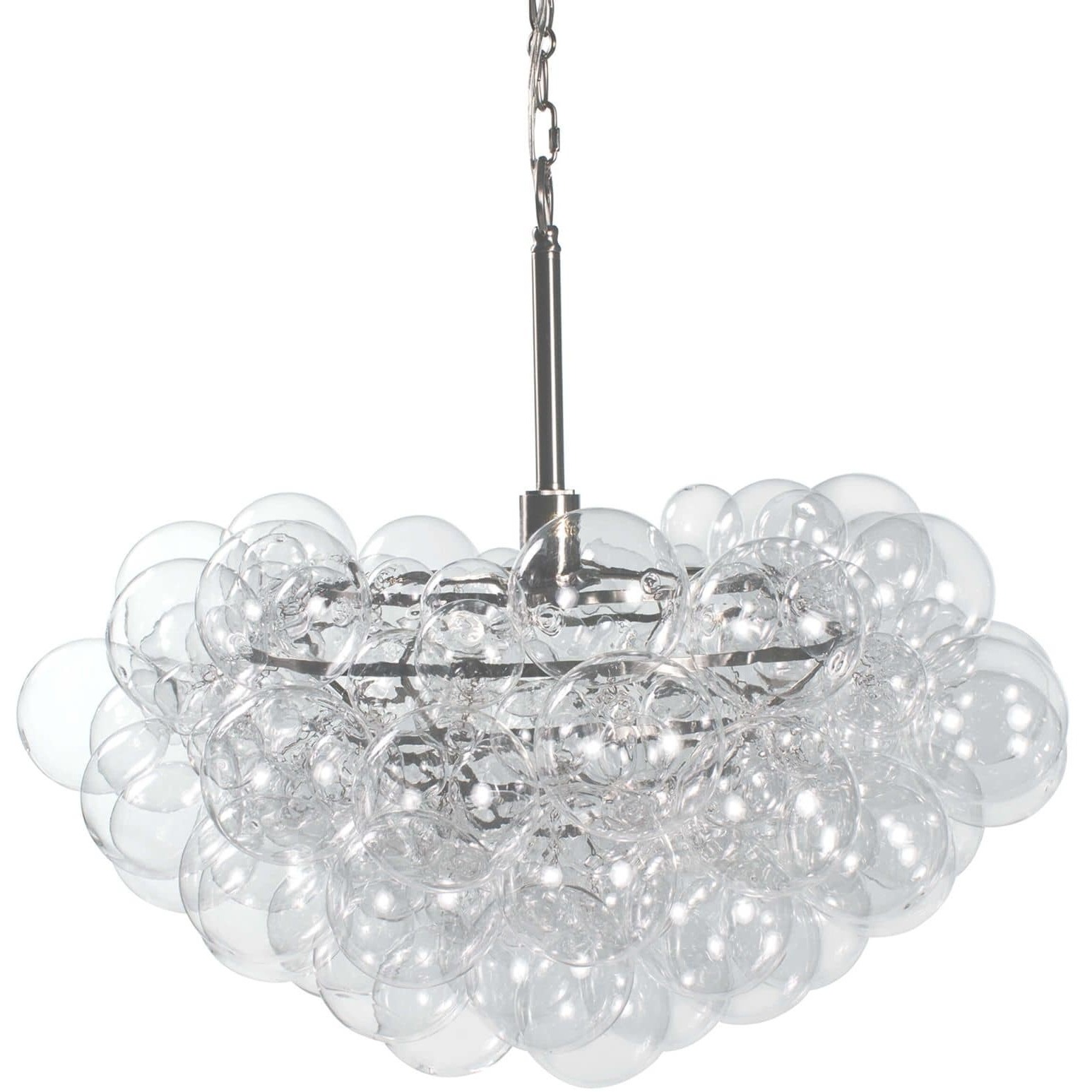 Bubbles 1 Light 27.5 inch Clear Chandelier Ceiling Light in Brushed Nickel, Clear Glass