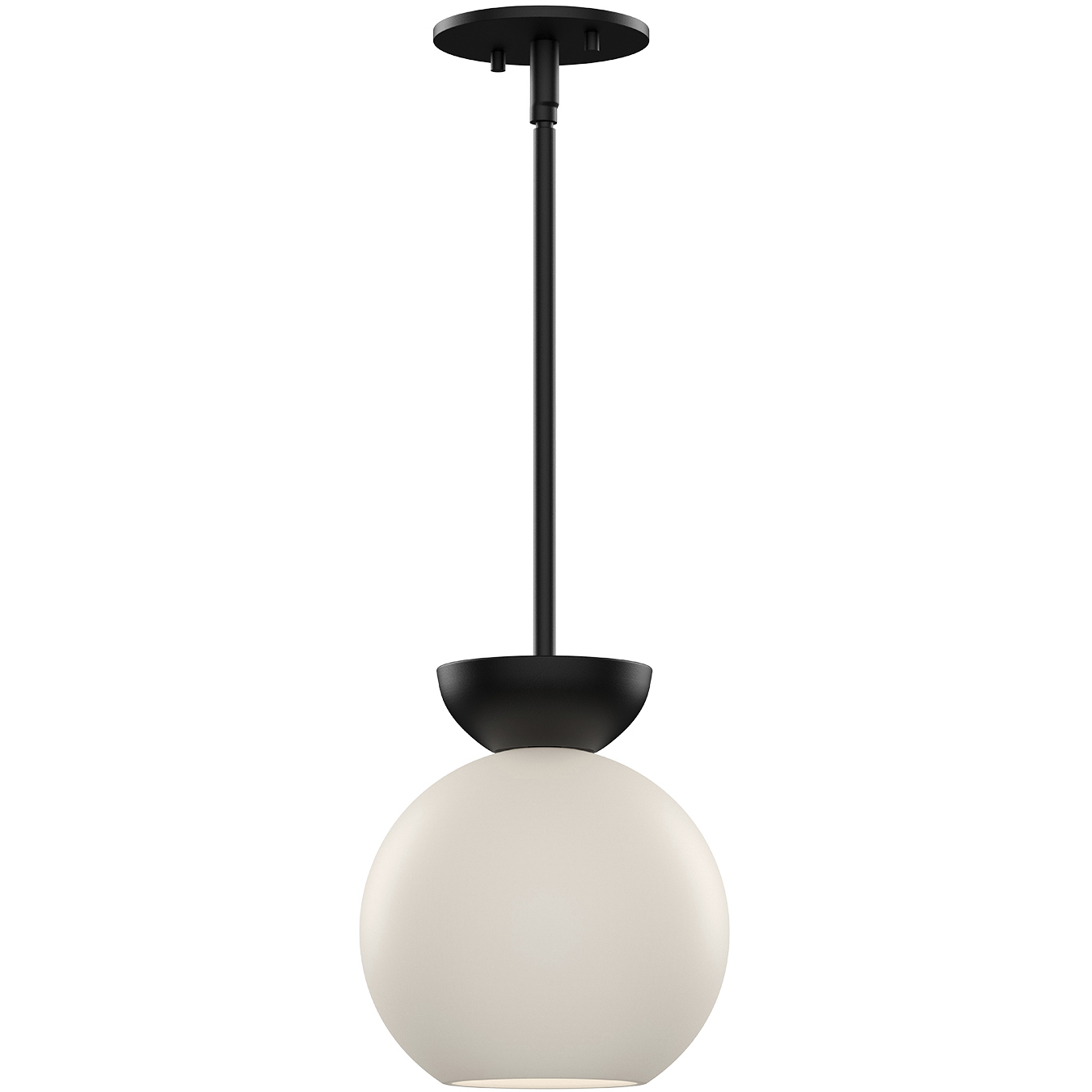 Arcadia 1 Light 7.88 inch Black Pendant Ceiling Light in Matte Opal Glass