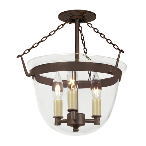 McLean 3 Light 13 inch Oil Rubbed Bronze Semi-Flush Mount Ceiling Light