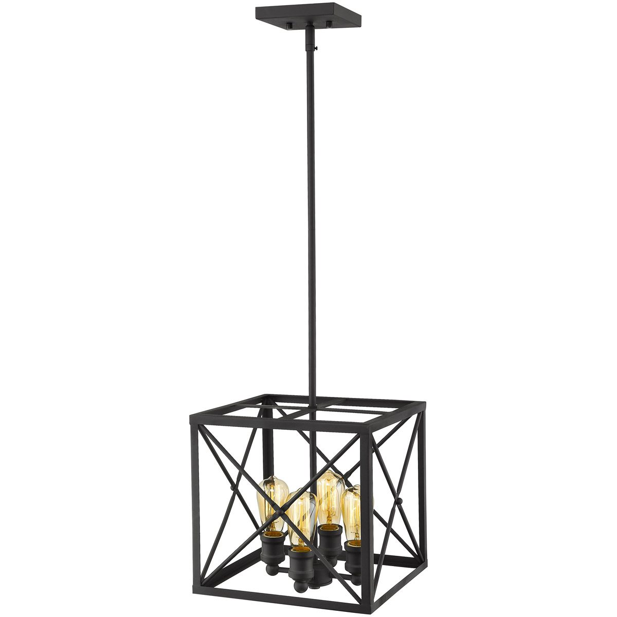 Brooklyn 4 Light 12.5 inch Matte Black Pendant Ceiling Light