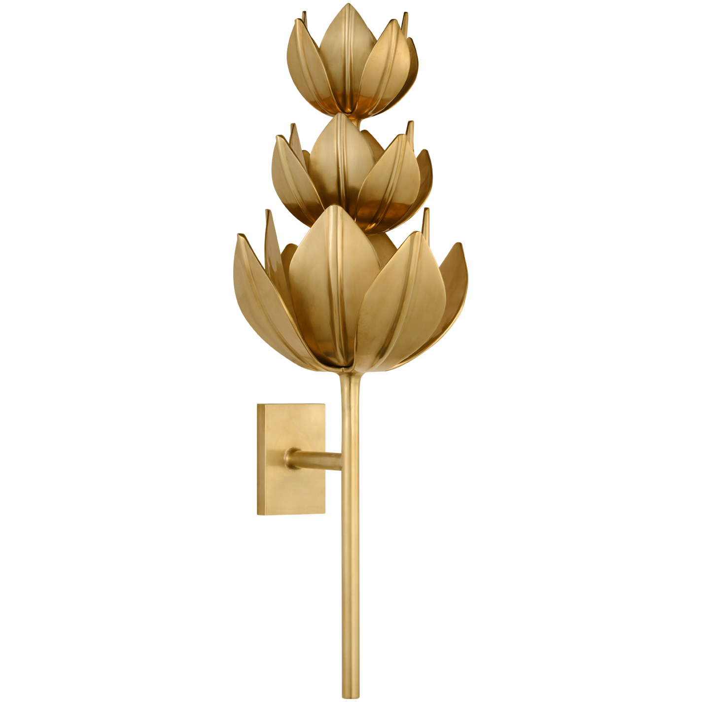 Julie Neill Alberto LED 10.5 inch Antique-Burnished Brass Three Tier Sconce Wall Light, Extra Large