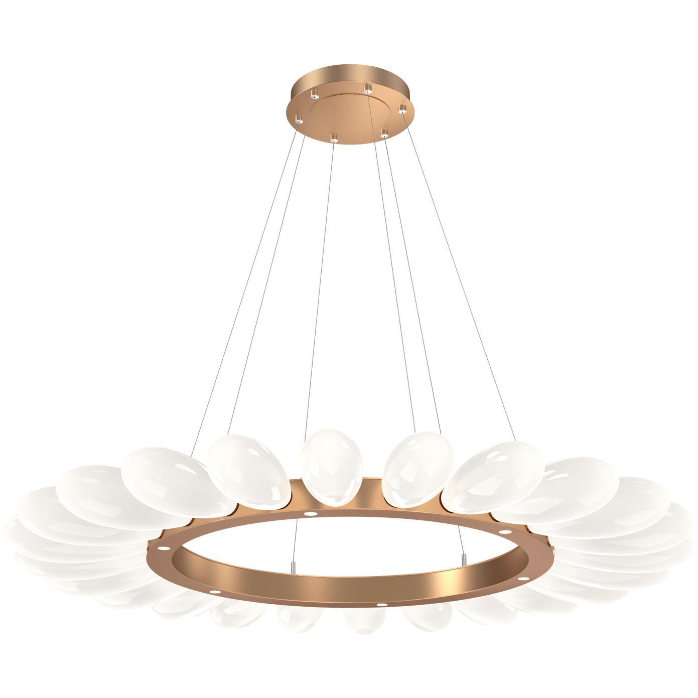 Fiori LED Novel Brass Chandelier Ceiling Light, Radial Ring