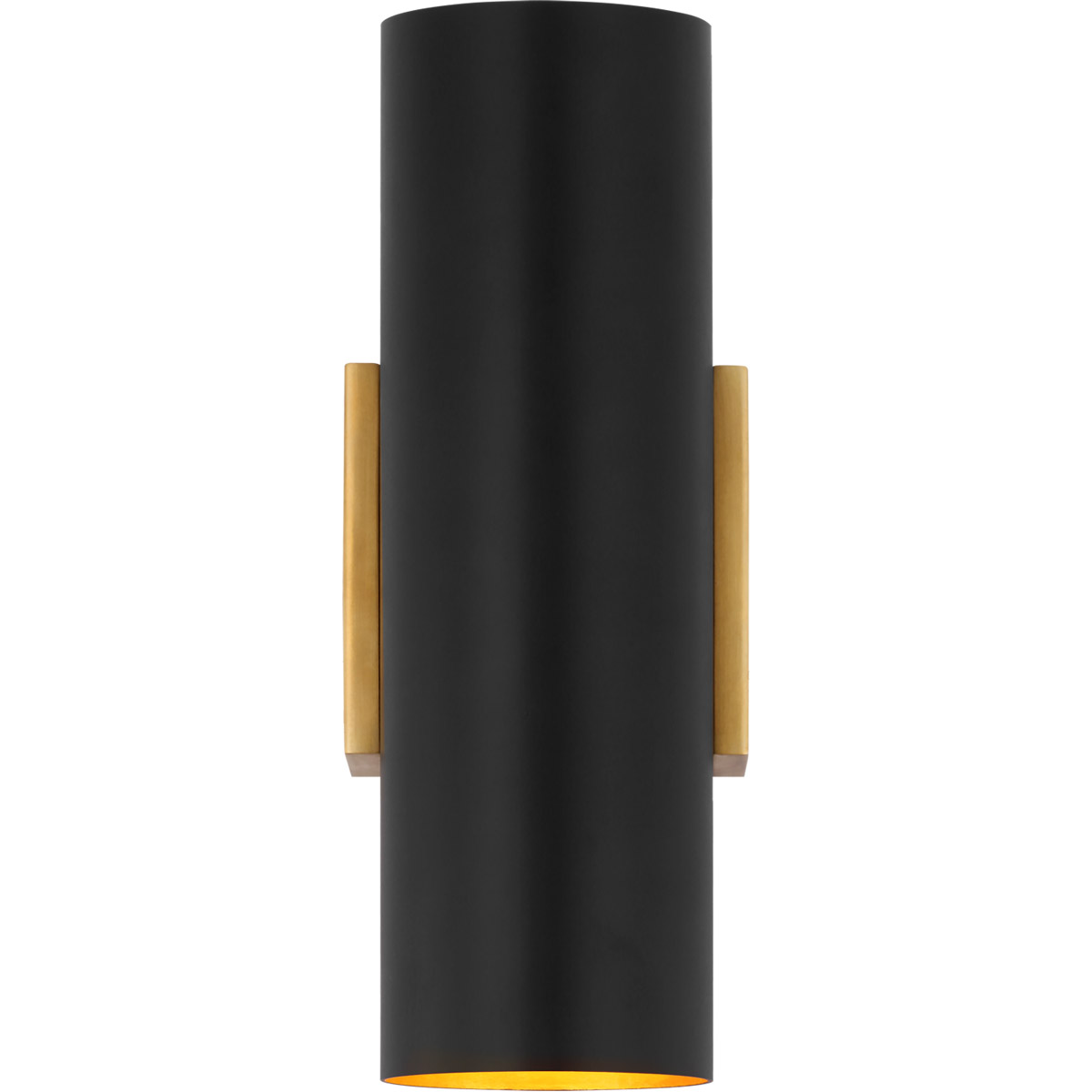 AERIN Nella LED 4.25 inch Hand-Rubbed Antique Brass and Matte Black Cylinder Sconce Wall Light, Small