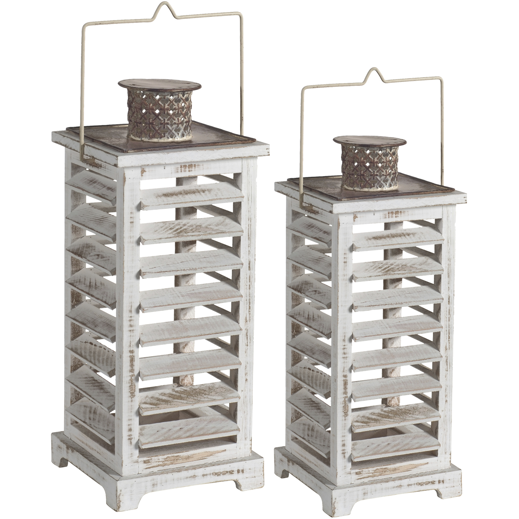 Hesper 6.5 inch White Outdoor Lantern, Set of 2