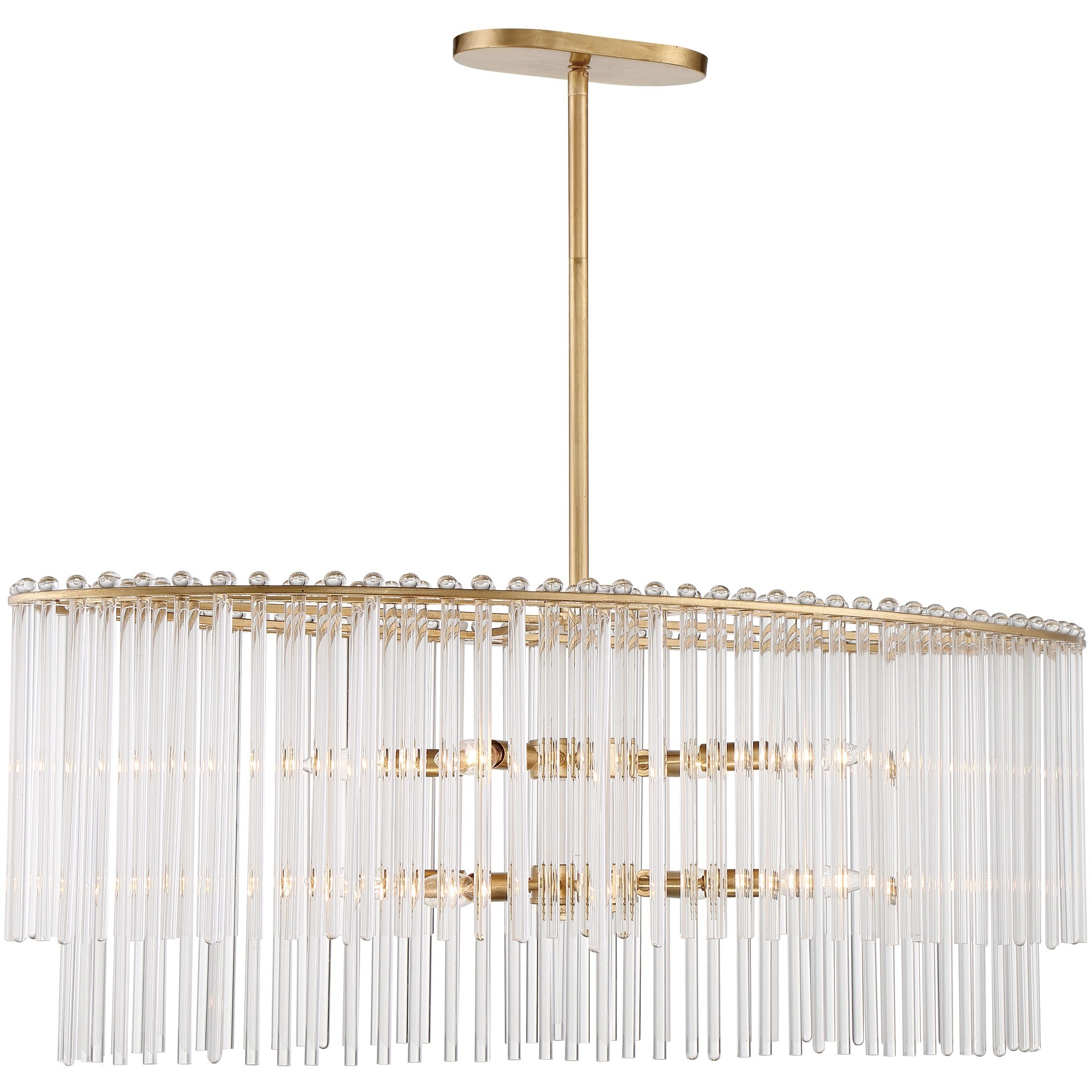 Bleecker 8 Light 36 inch Antique Gold Chandelier Ceiling Light