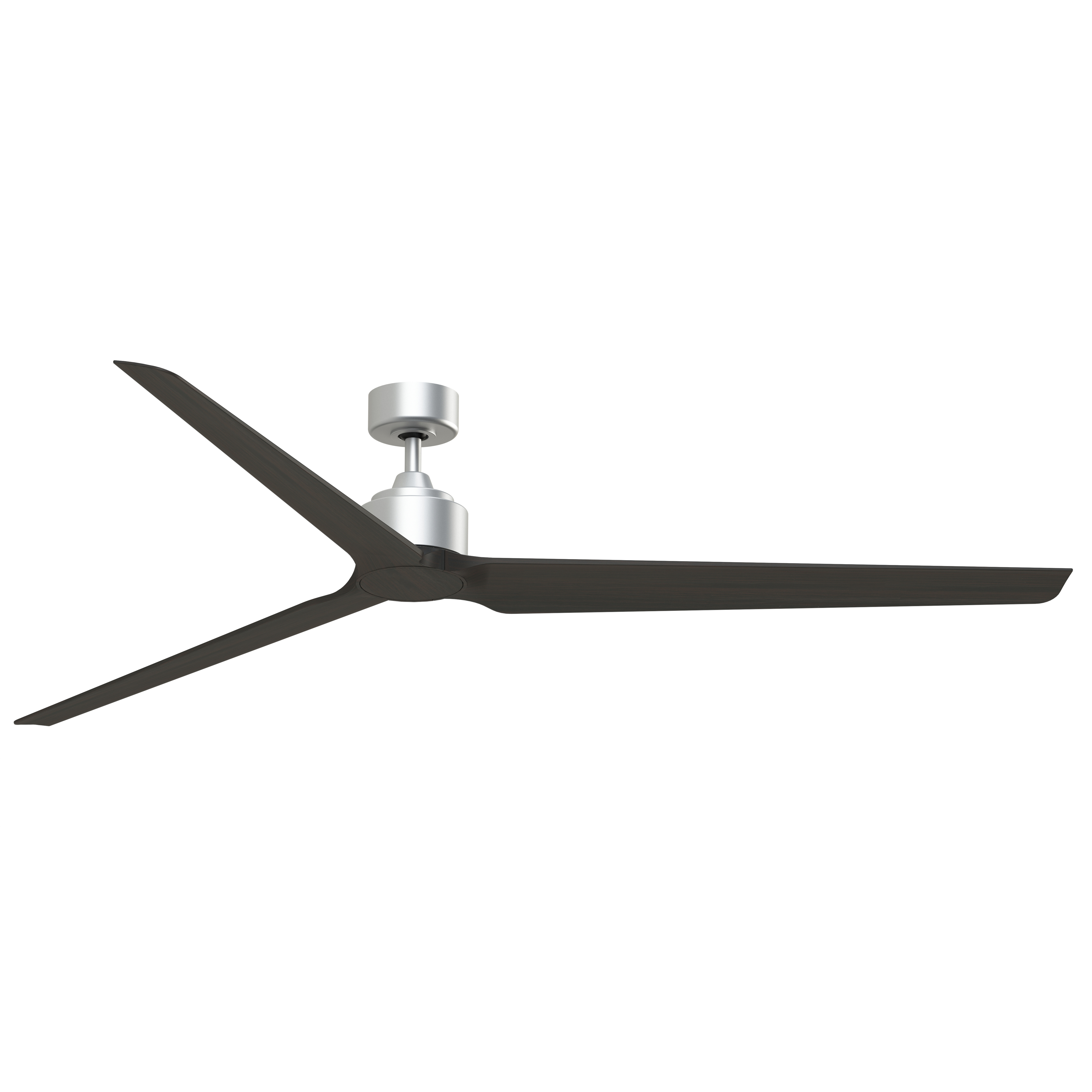TriAire Custom 84 inch Silver with Dark Walnut Blades Indoor/Outdoor Smart Ceiling Fan, Kit