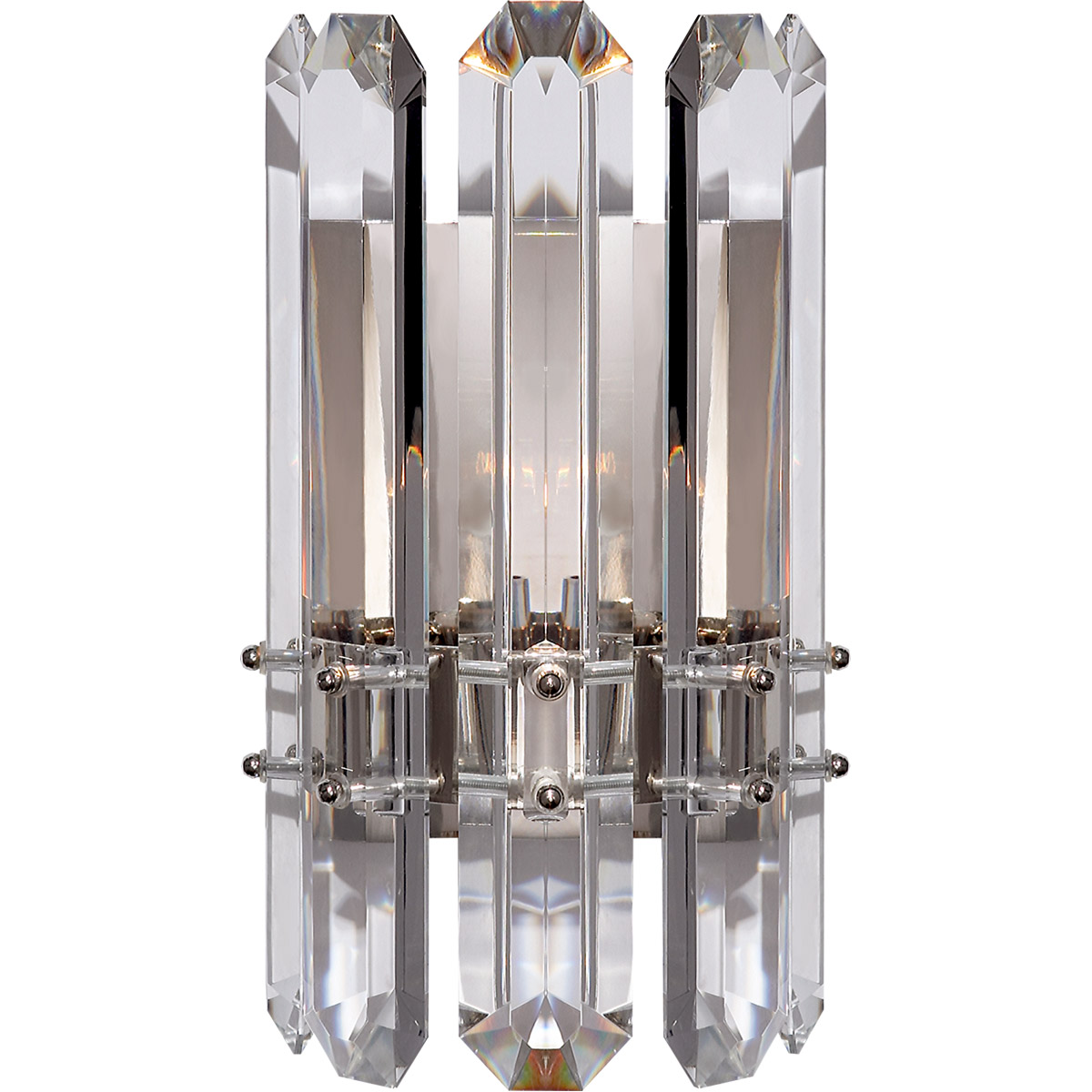 AERIN Bonnington 1 Light 6.75 inch Polished Nickel Wall Sconce Wall Light in Crystal